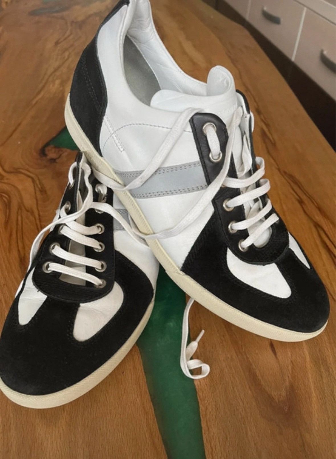 Dior Dior Homme B01 GAT AW10 black white leather low top sneakers Size US 7 / EU 40 - 1 Thumbnail