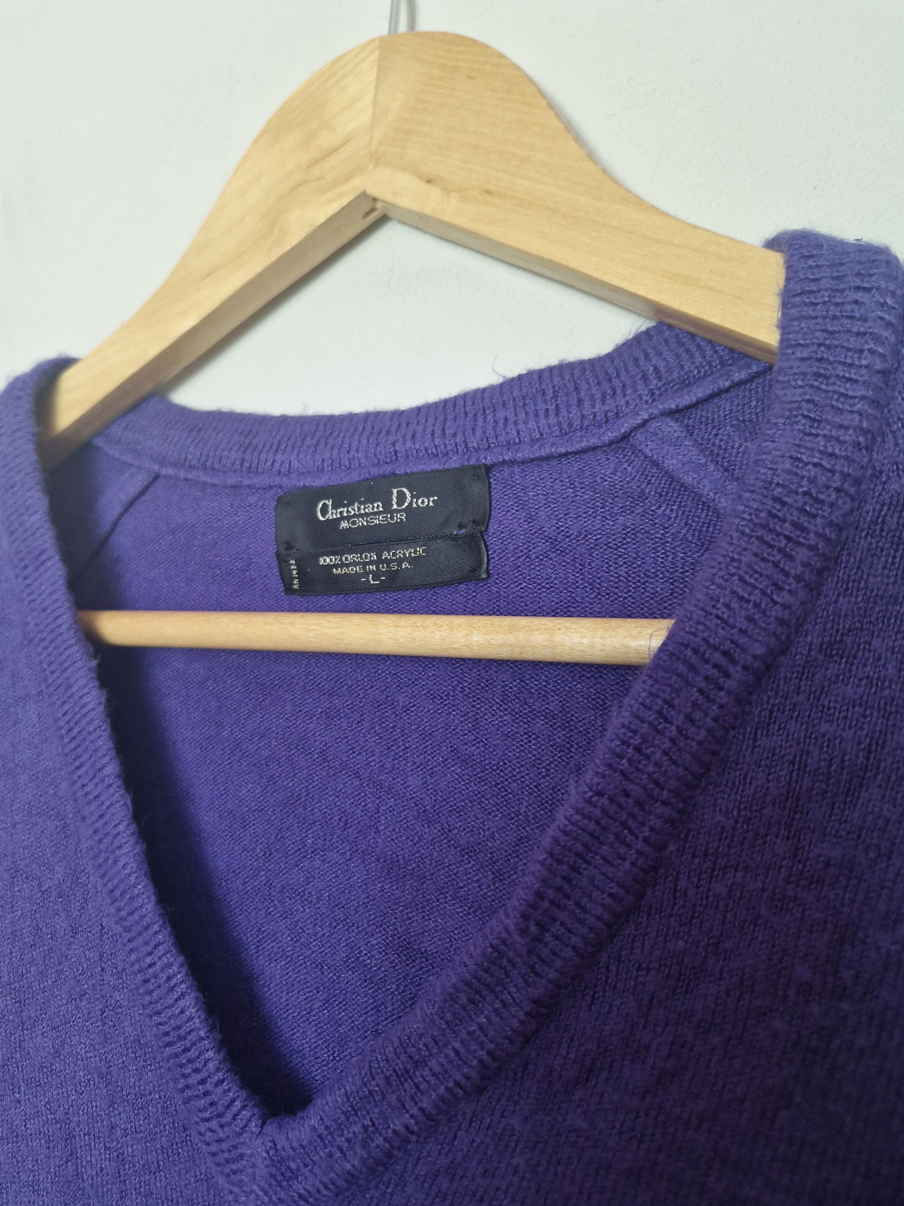 Dior × Hedi Slimane Dior vintage purple sweater Size US XL / EU 56 / 4 - 4 Thumbnail
