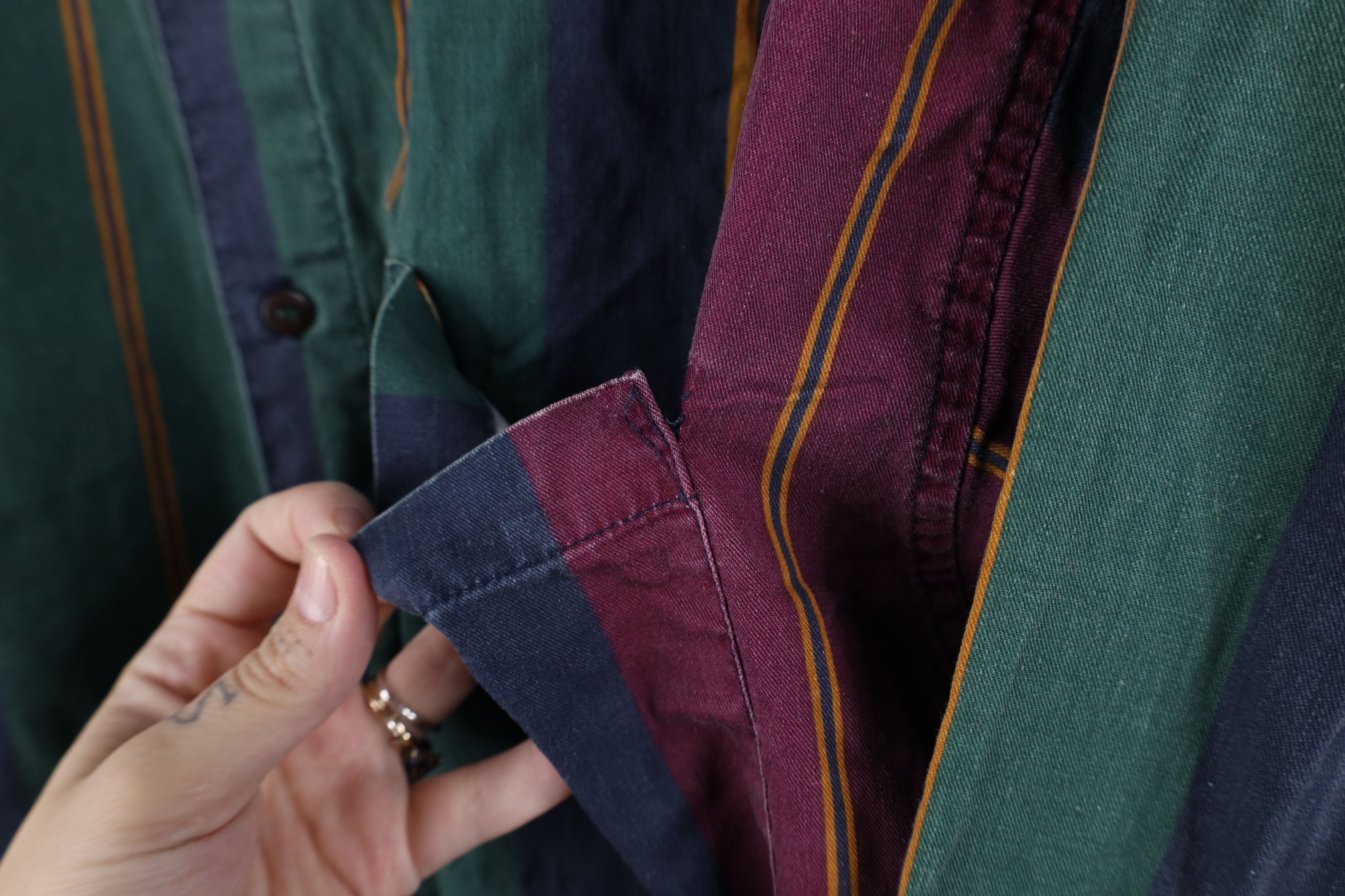 Vintage Vintage 90s Streetwear Rainbow Striped Button Shirt Size US M / EU 48-50 / 2 - 5 Thumbnail