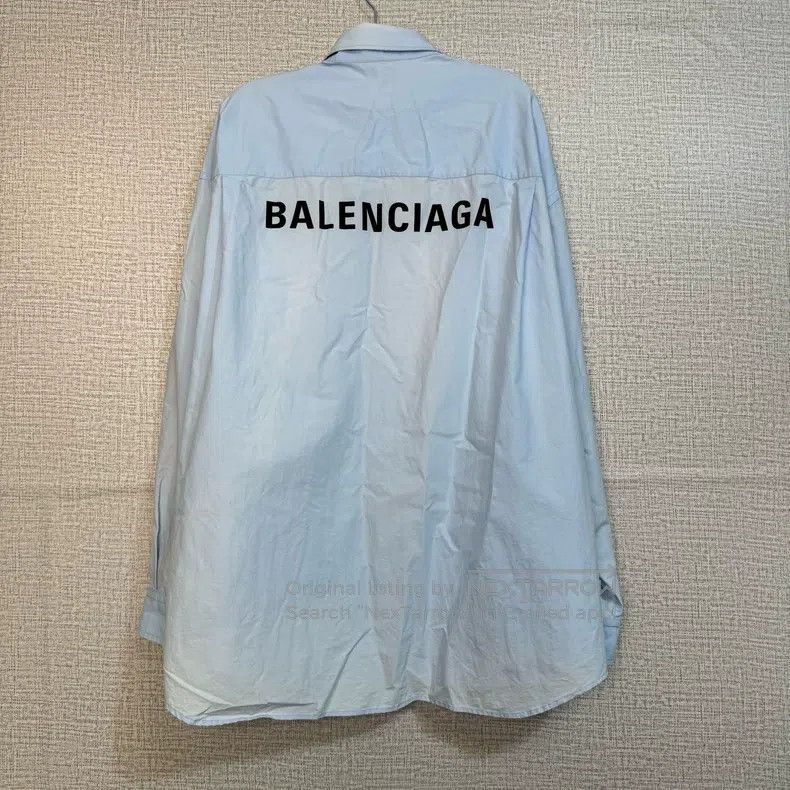 Balenciaga Balenciaga Back letter print blue long-sleeve shirt Size US S / EU 44-46 / 1 - 1 Thumbnail
