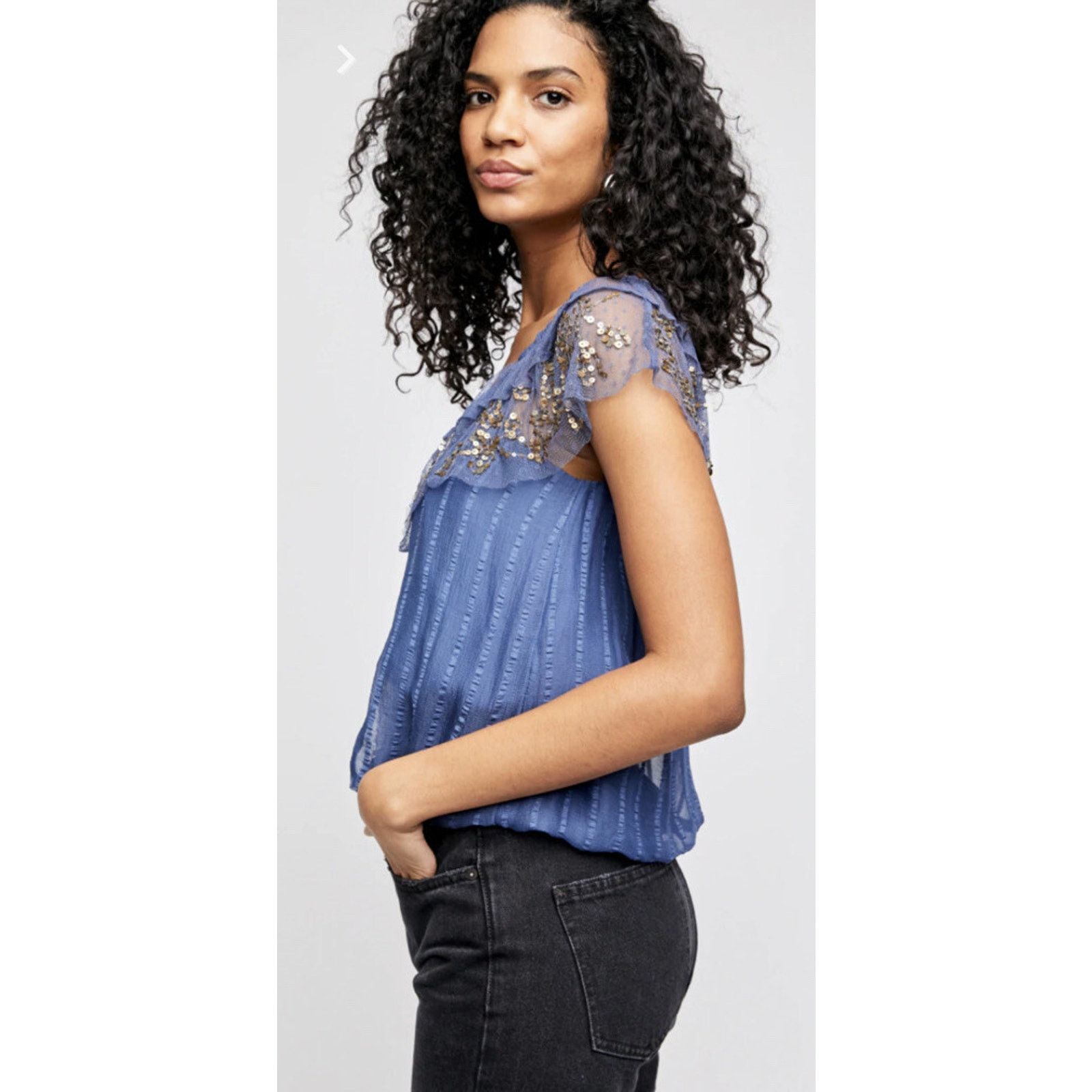 Free People Free People Elisas Off-The-Shoulder Top Wild Moon M A002078 Size M / US 6-8 / IT 42-44 - 3 Thumbnail