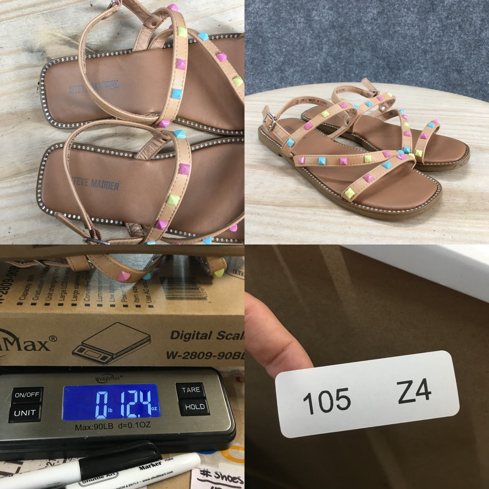 Steve Madden Steve Madden Sandals Women 4 Skill Studed Strappy Slingback Brown Faux Leather Size US 4 / IT 34 - 9 Thumbnail