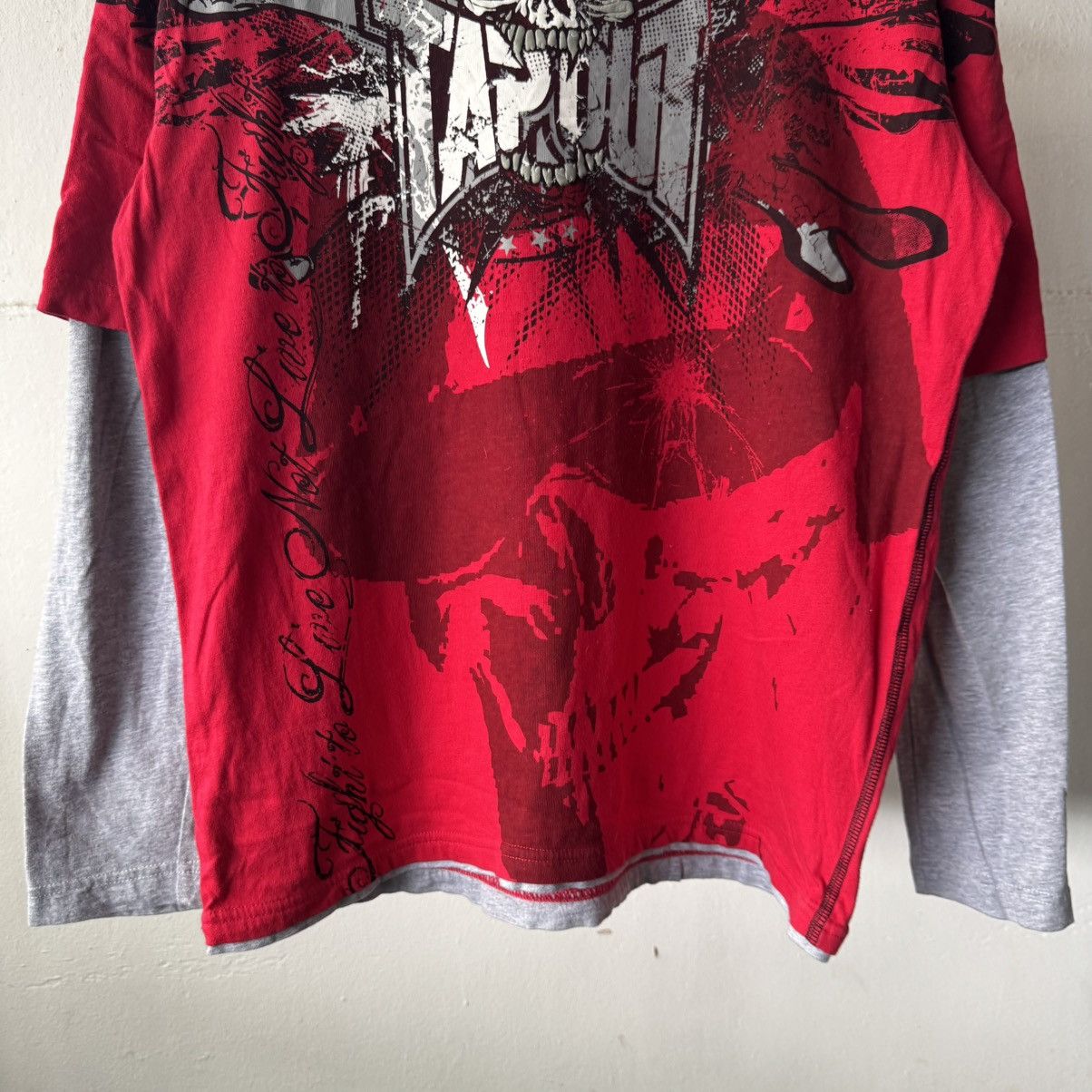 If Six Was Nine 2000s Tapout AOP Layered Skull Grunge Long-sleeve Tee Size US L / EU 52-54 / 3 - 4 Thumbnail