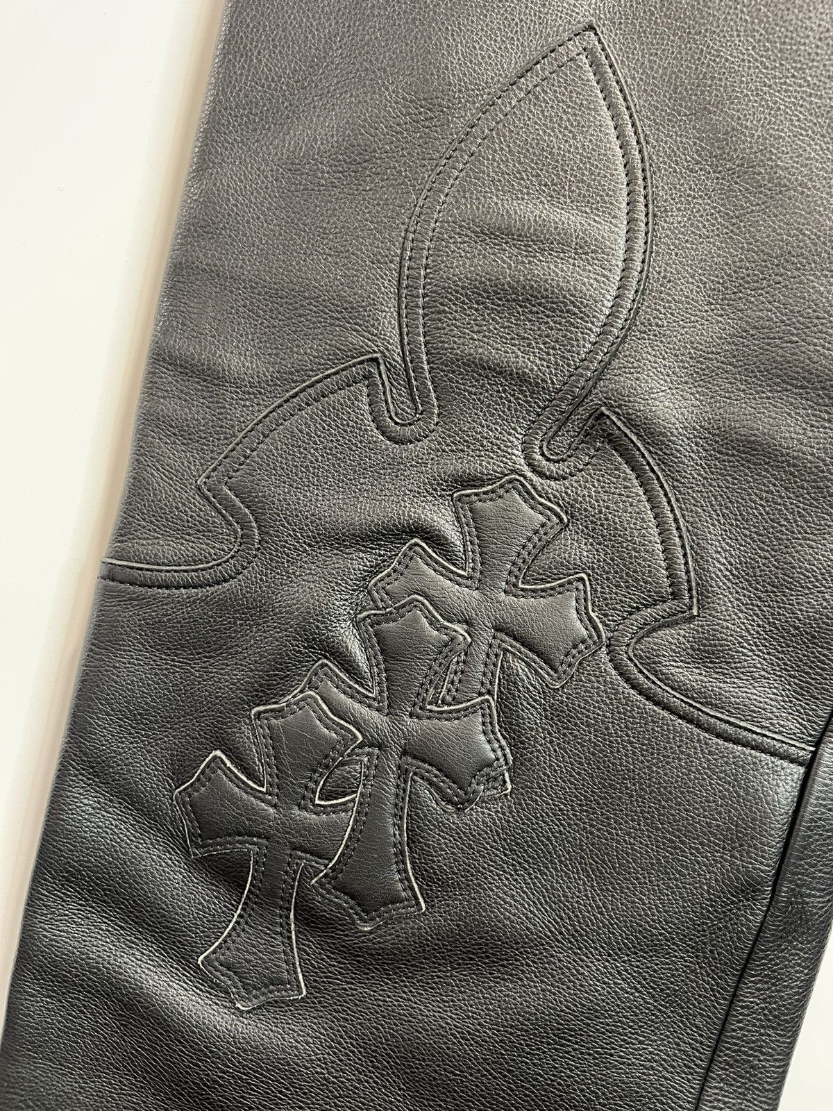 Chrome Hearts Chrome Hearts cross patch leather biker pants Size US 34 / EU 50 - 23 Thumbnail