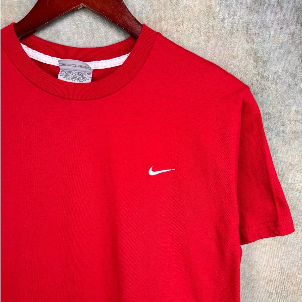 Nike × Vintage VTG Y2K Nike Swoosh Logo T Shirt Sz M Red White Mini Logo Size US M / EU 48-50 / 2 - 4 Thumbnail
