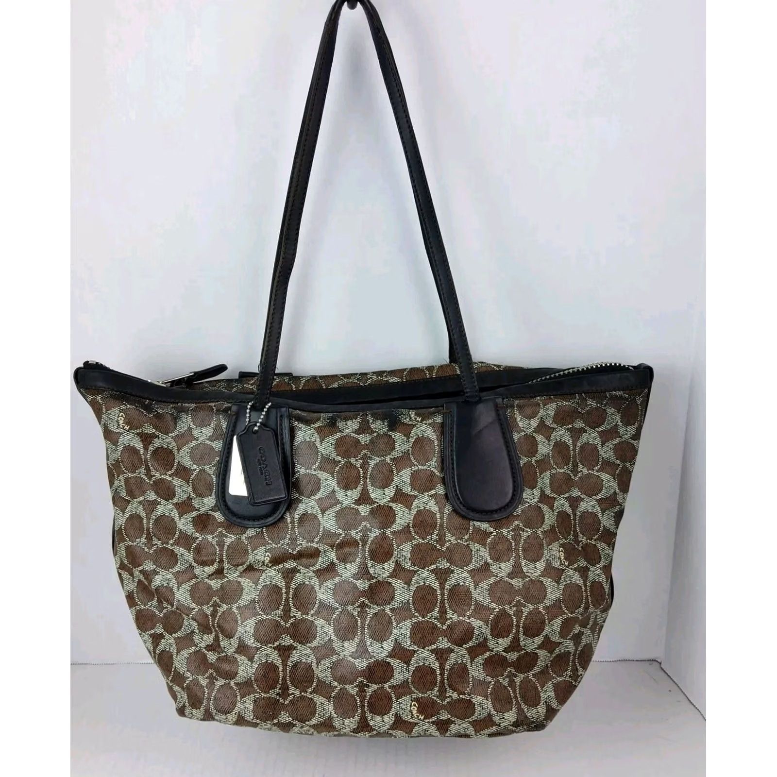 Coach Coach Taxi Zip Tote Shoulder Handbag Purse With Pouch Womens Multicolor PVC Zip Closure 16.5x10x8 Size ONE SIZE - 2 Thumbnail
