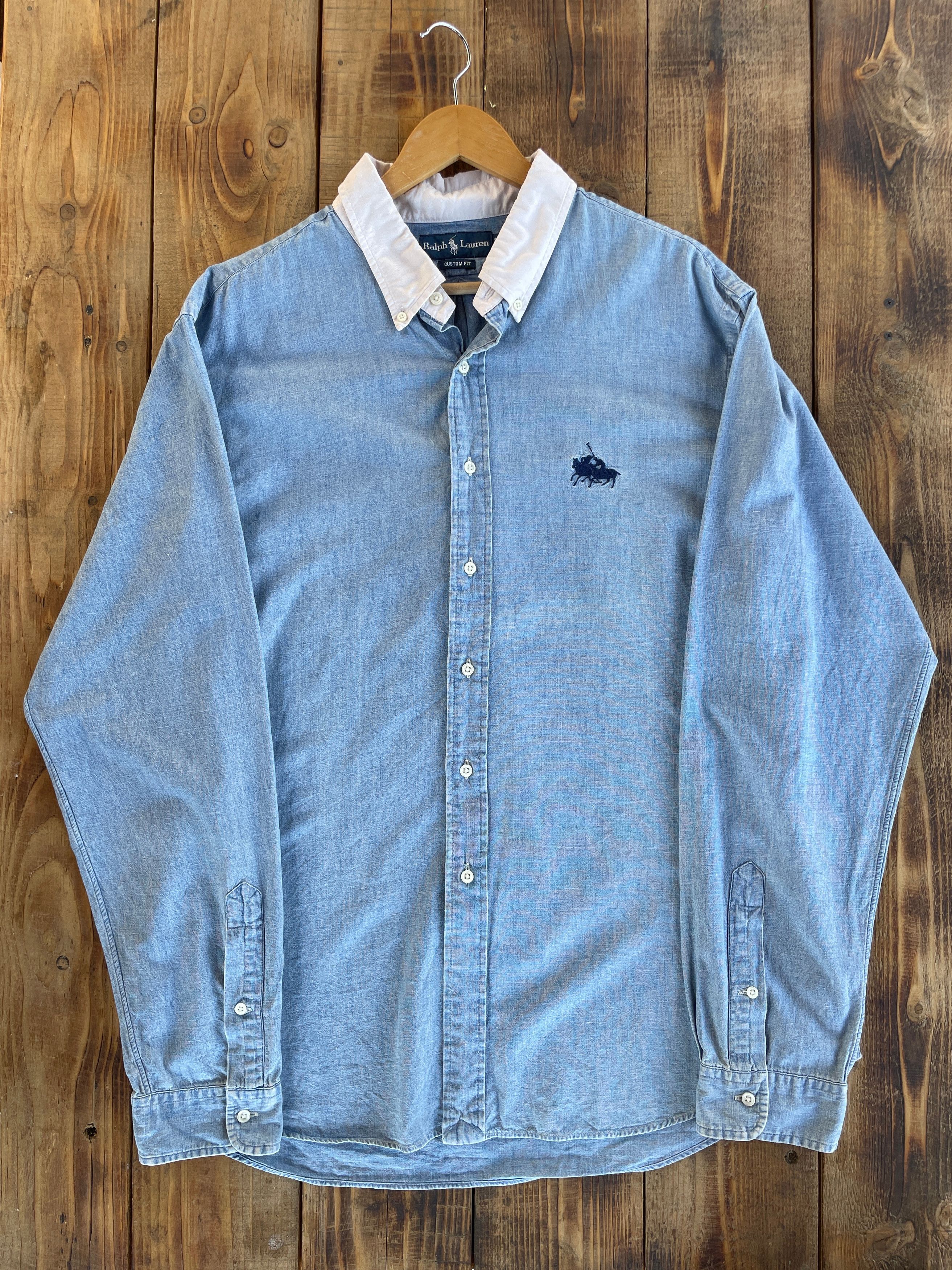 Polo Ralph Lauren Polo Ralph Lauren Contrast Collar Chambray Shirt Size XXL Size US XXL / EU 58 / 5 - 1 Thumbnail