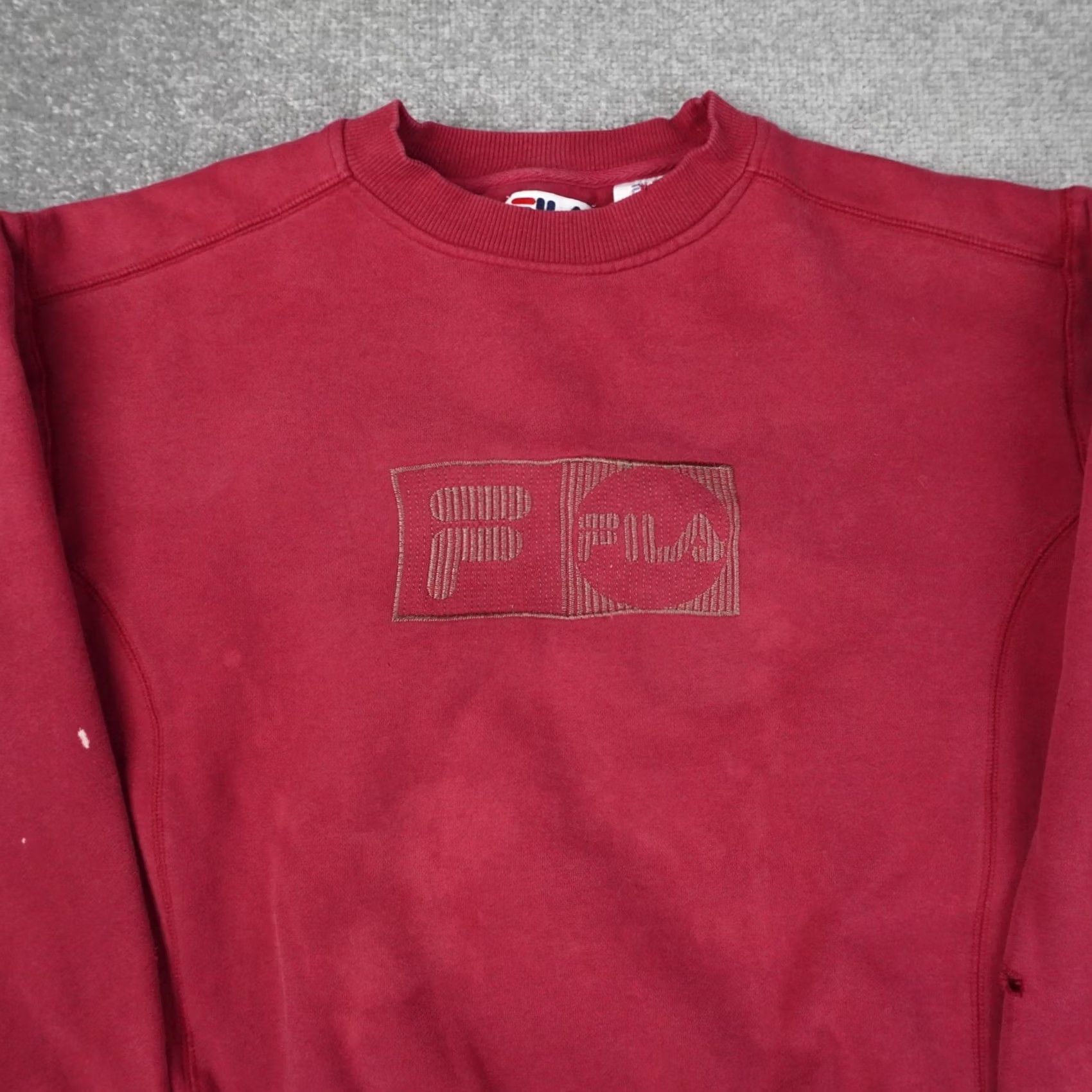 Fila VINTAGE FILA Logo Spellout Mens Large Red Long Sleeve Pullover Sweatshirt Size US L / EU 52-54 / 3 - 6 Thumbnail