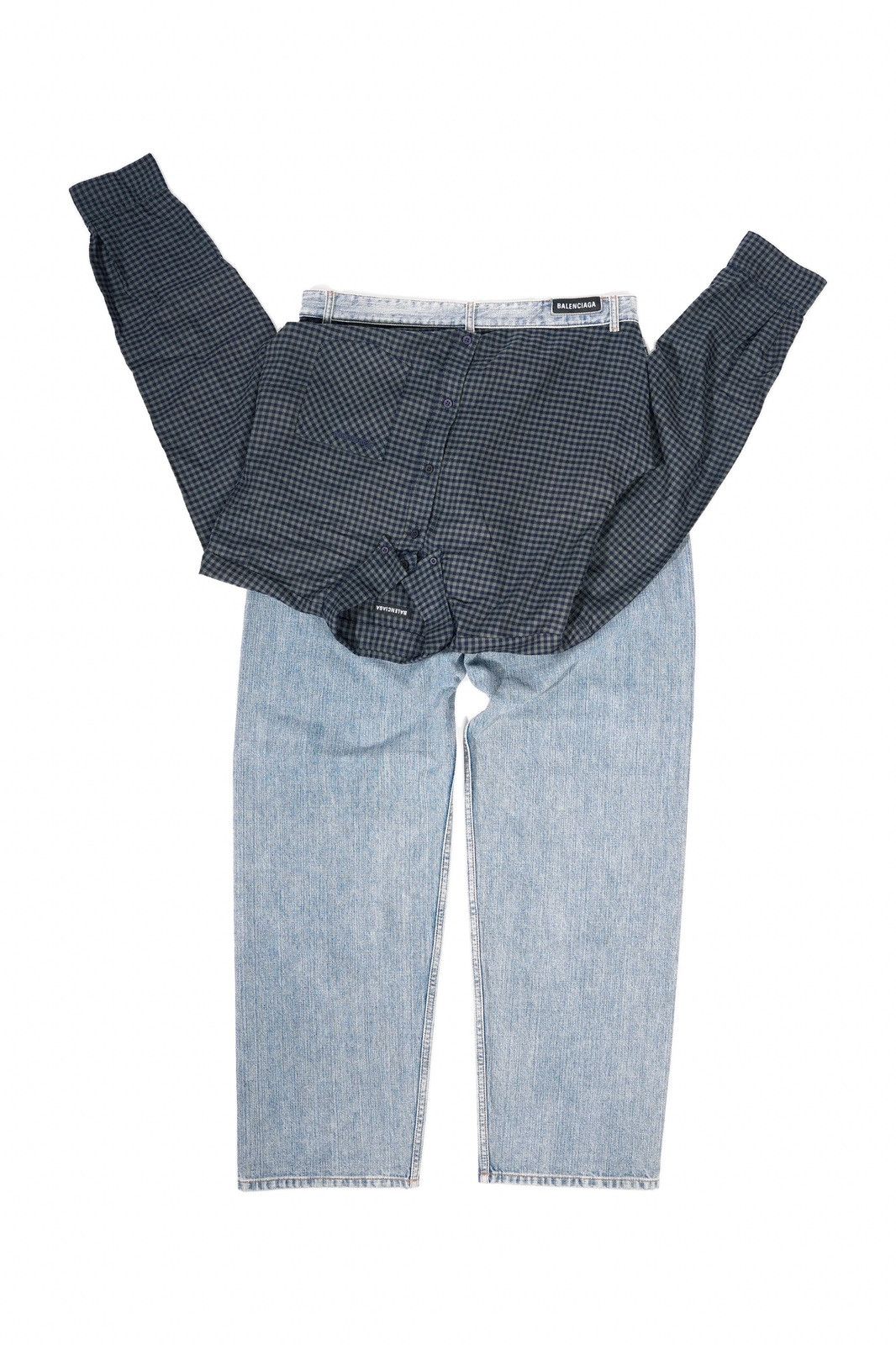 Balenciaga Balenciaga Hybrid Flannel Shirt Jeans Size US 35 - 17 Thumbnail