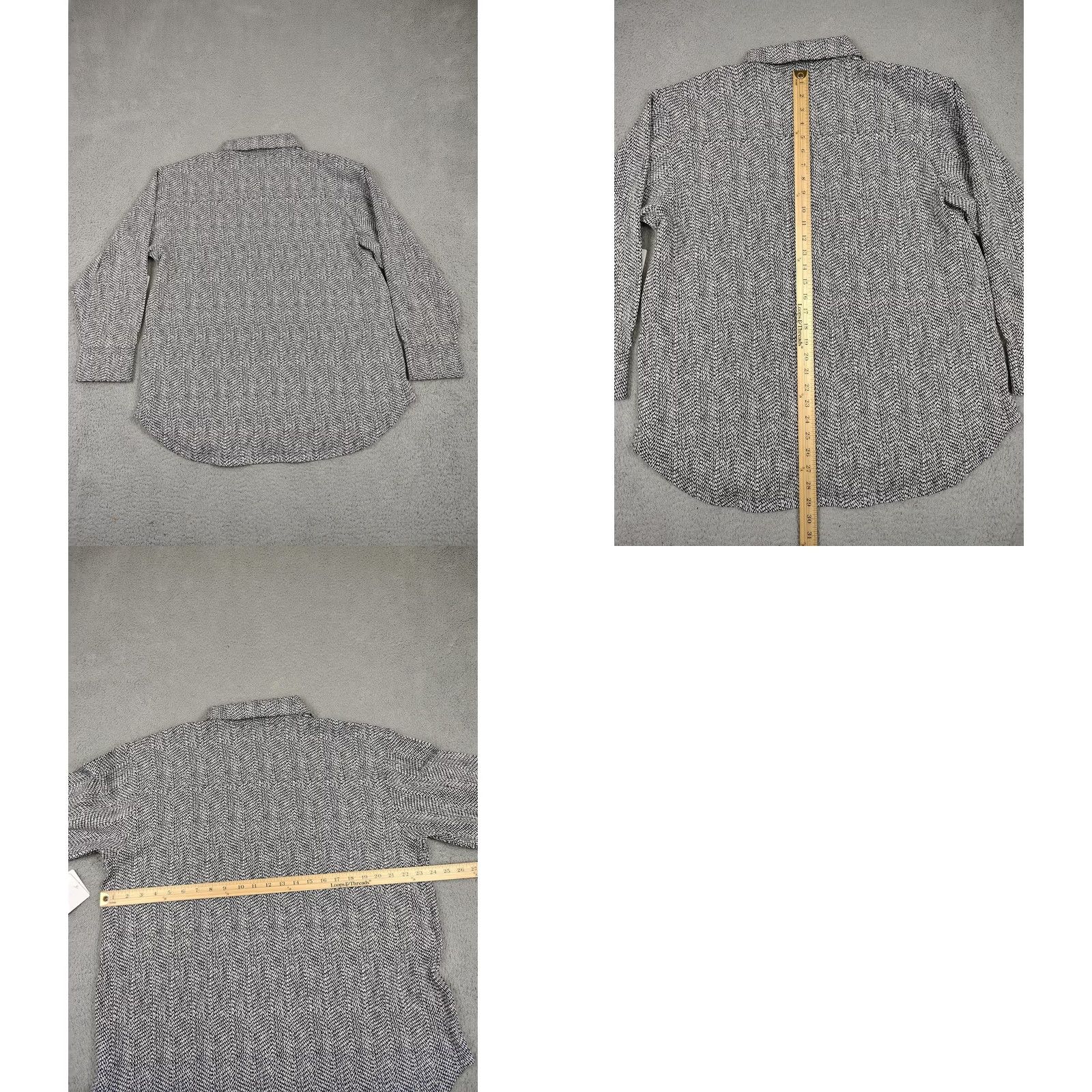Athleta Athleta Jacket Womens Large Black White Textured Shirt Shacket Sculptek Stretch Size L / US 10 / IT 46 - 9 Thumbnail