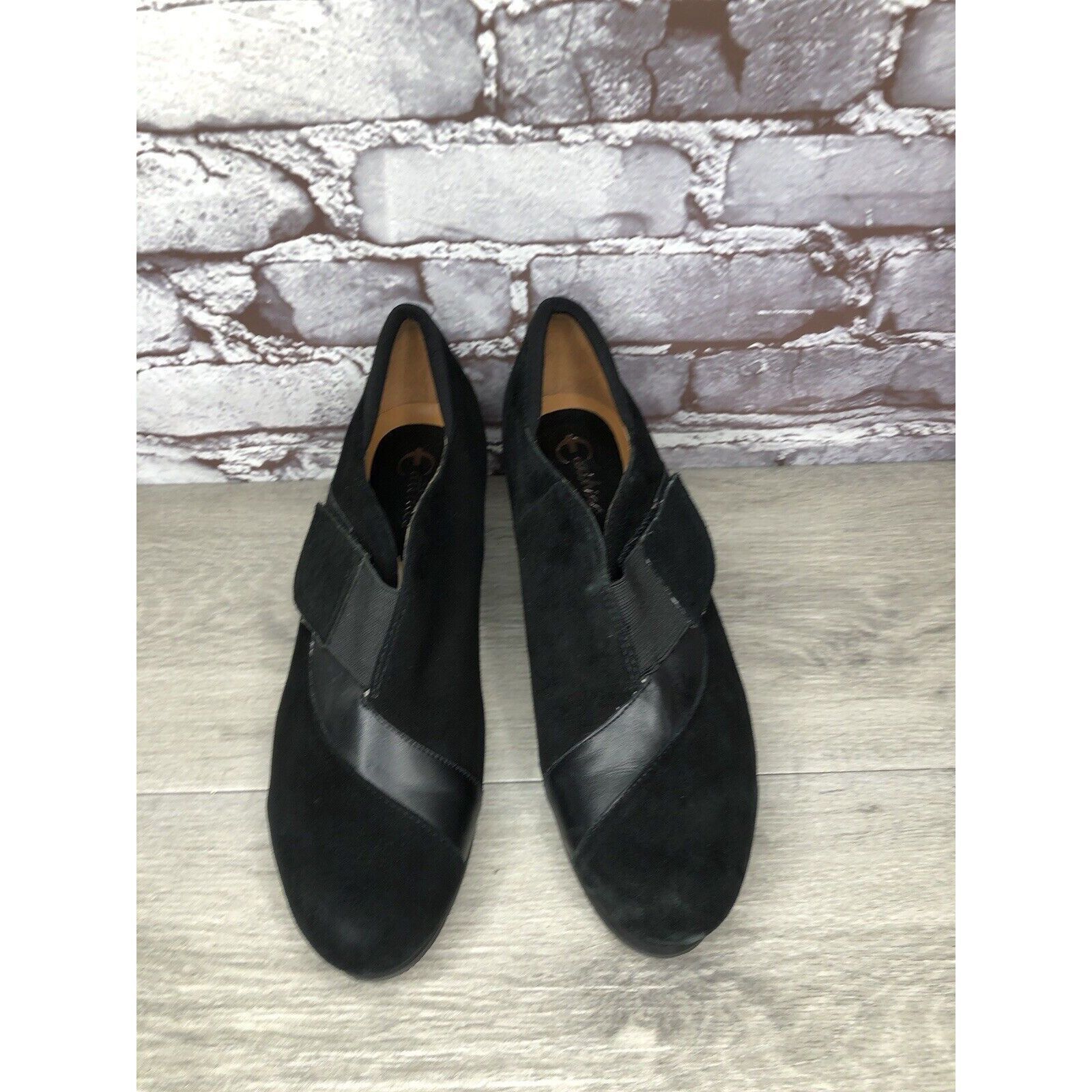 Other Earthies Bondy Black Suede Leather Strap Wedge Booties Women Size US 9 / IT 39 - 20 Thumbnail
