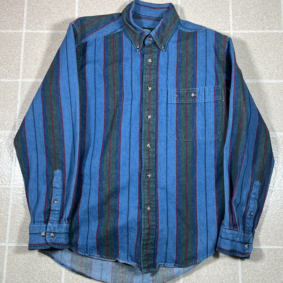 Cabelas × Vintage vintage cabelas outdoor gear denim stripped buttun up shirt Size US M / EU 48-50 / 2 - 1 Thumbnail