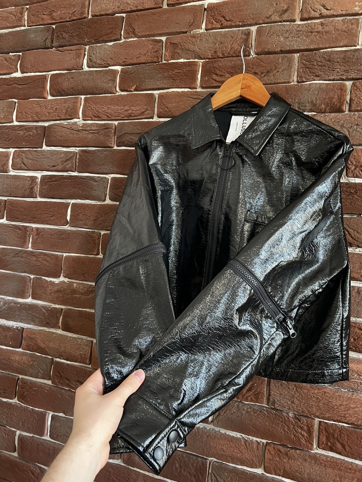 Vintage Y2k Black Vinyl Avant Garde Cropped Jacket Dark Gothic Rave Size US S / EU 44-46 / 1 - 5 Thumbnail