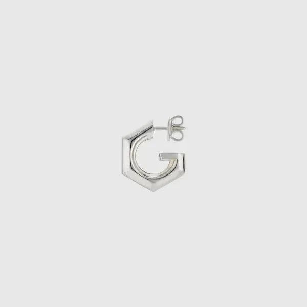 Gucci oc11z0126 Size: OS / Geometric Hoop Earrings In Silver Size ONE SIZE - 2 Thumbnail