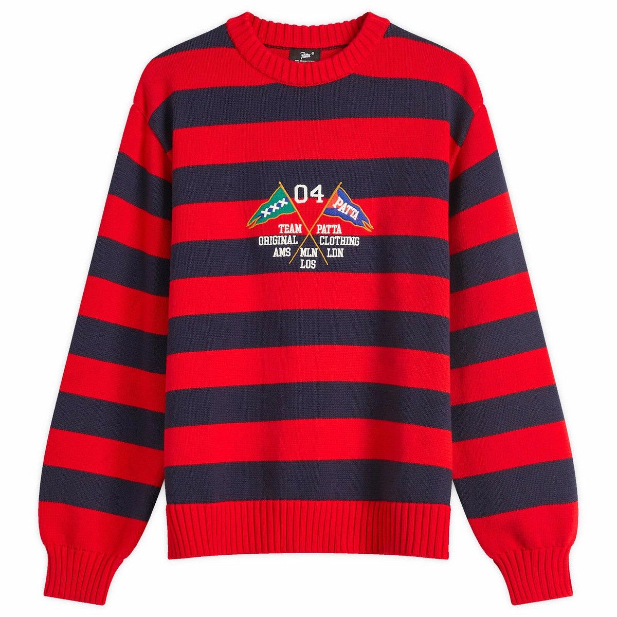 Patta o1mle1025 Patta Striped Flag Knitted Sweater in Red/Navy Size US M / EU 48-50 / 2 - 1 Thumbnail