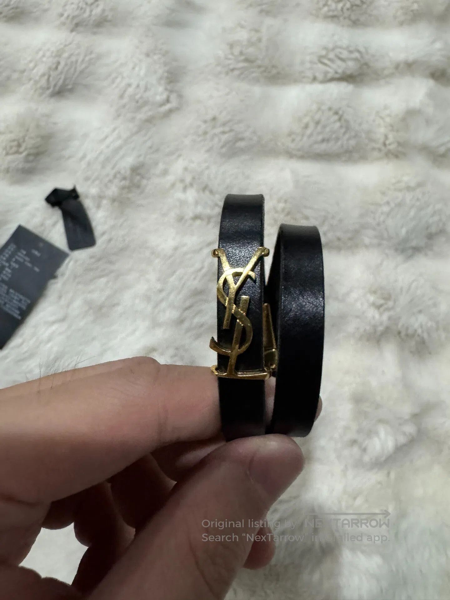 Saint Laurent Paris Saint Laurent Paris Black and gold double ring buckle brac Size ONE SIZE - 2 Thumbnail