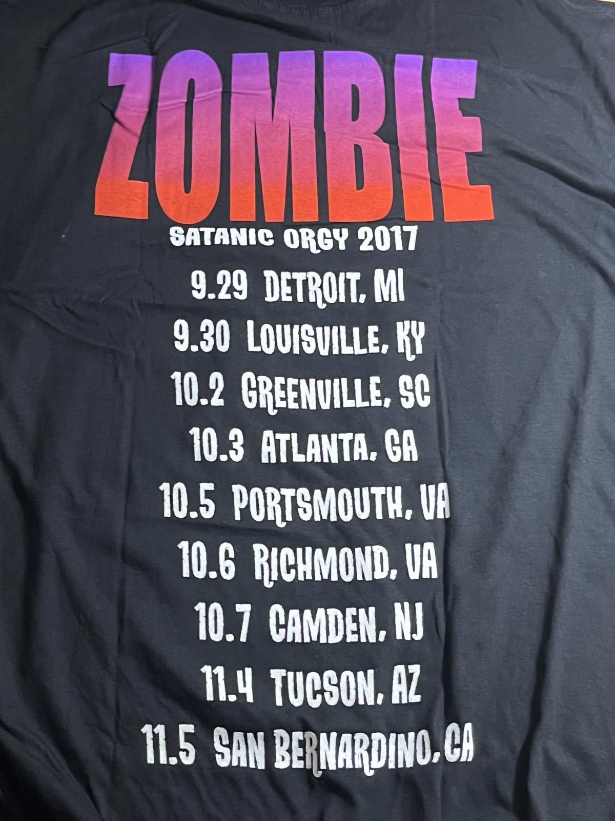 Designer Rob Zombie T-shirt Satanic Orgy 2017 Fall Tour Tee XXL Size US XXL / EU 58 / 5 - 5 Thumbnail