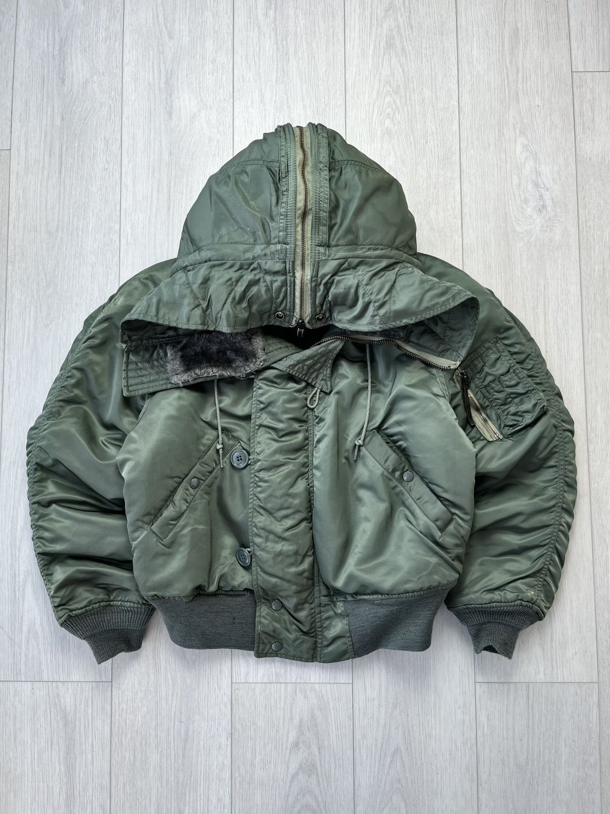 1976 Alpha Industries N2B Bomber Jacket Faux Fur Vintage Y2K