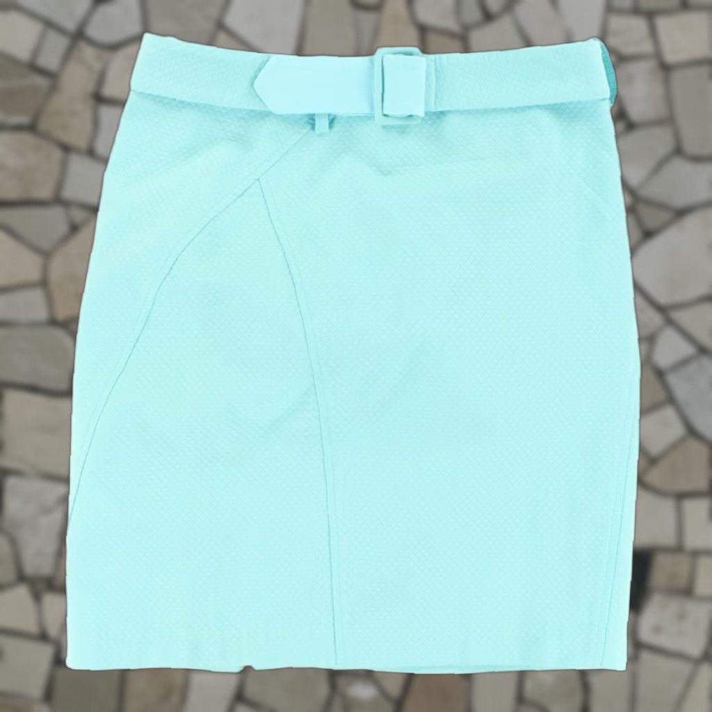 J.McLaughlin J. McLaughlin Pique Pencil Diamond Stitched Knit Skirt Women's 6 Seafoam Casual Cotton Blend Knit Regular fit Size 28" / US 6 / IT 42 - 1 Thumbnail
