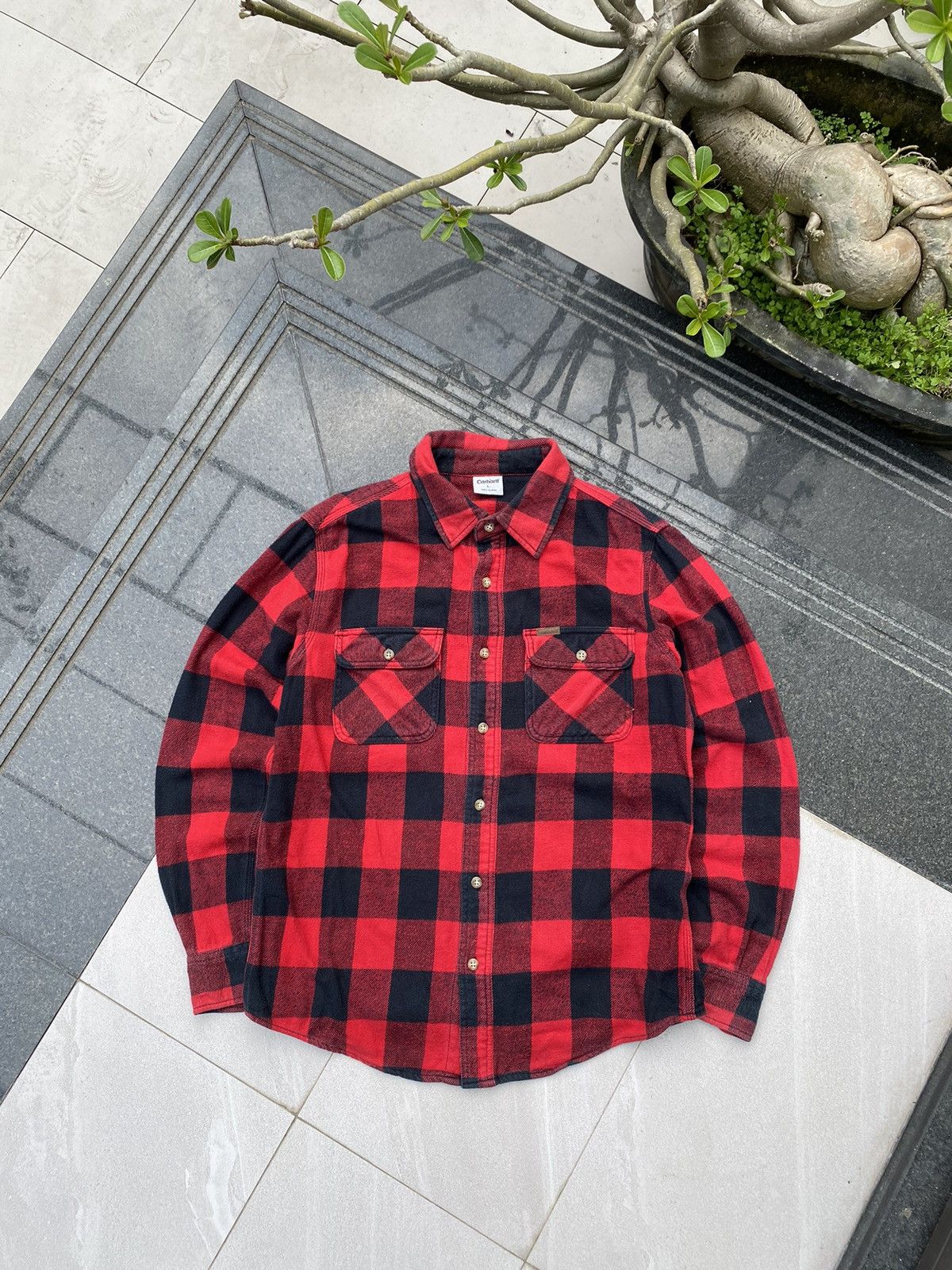Carhartt × Vintage 90S CARHARTT CHEK LONG SLEEVE VINTAGE Y2K BUTTON UP SHIRT Size US L / EU 52-54 / 3 - 1 Thumbnail