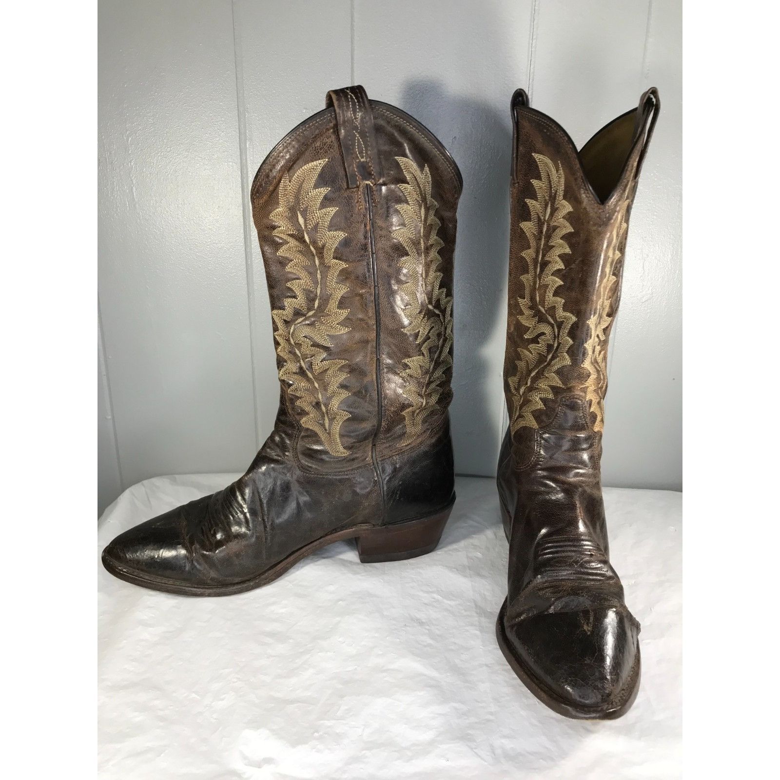 Tony Lama Tony Lama 6978 Chocolate Saigets Goatskin Leather Western Co Size US 10 / EU 43 - 1 Thumbnail
