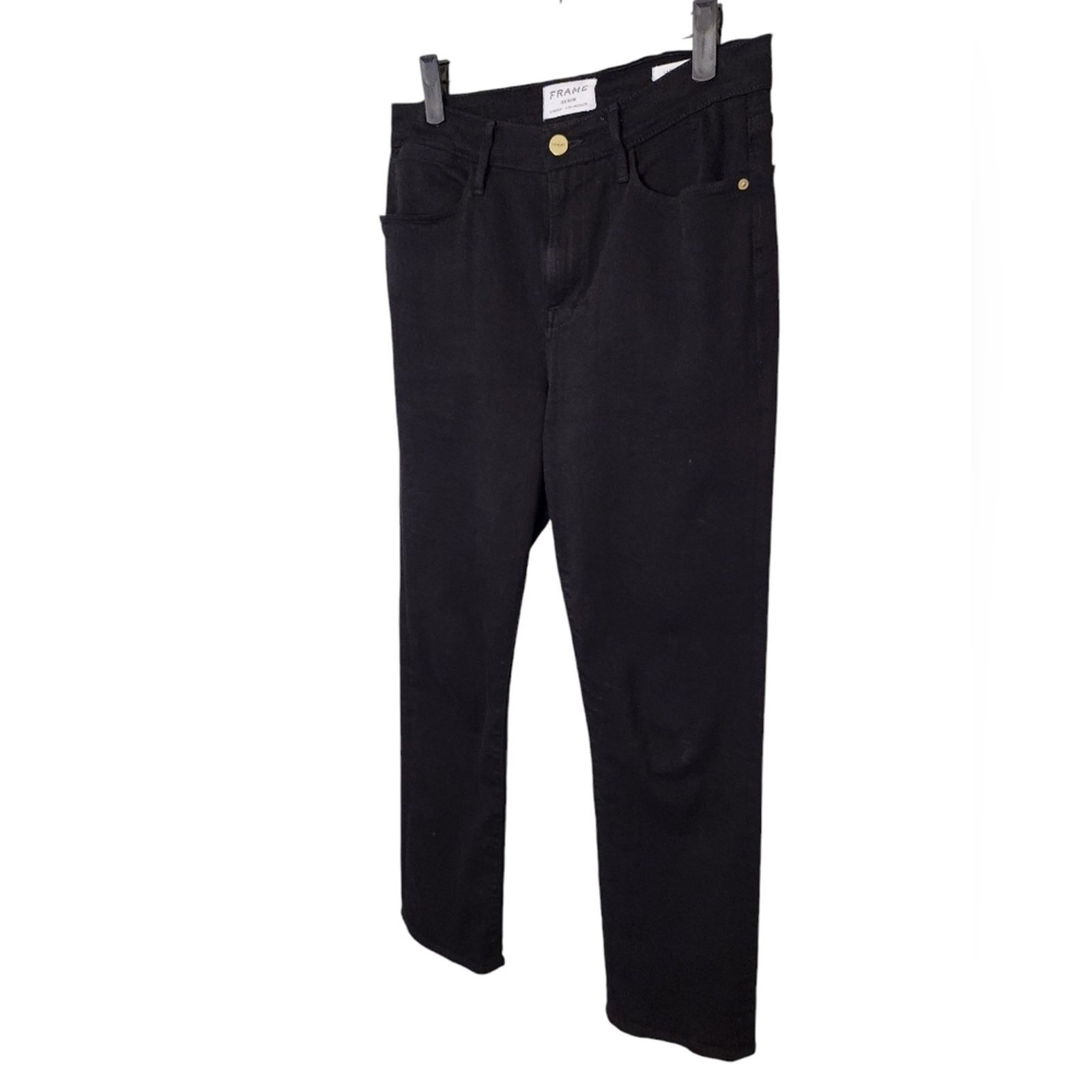 Frame FRAME Le High Straight Jeans in Film Noir 29 Size 29" - 8 Thumbnail