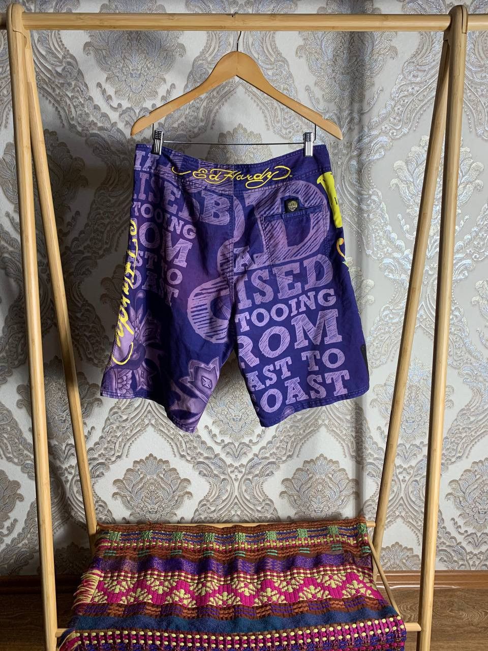 Ed Hardy × Vintage VERY RARE ED HARDY BY CHRISTIAN AUDIGIER SHORTS JAPAN STYLE Size US 34 / EU 50 - 8 Thumbnail