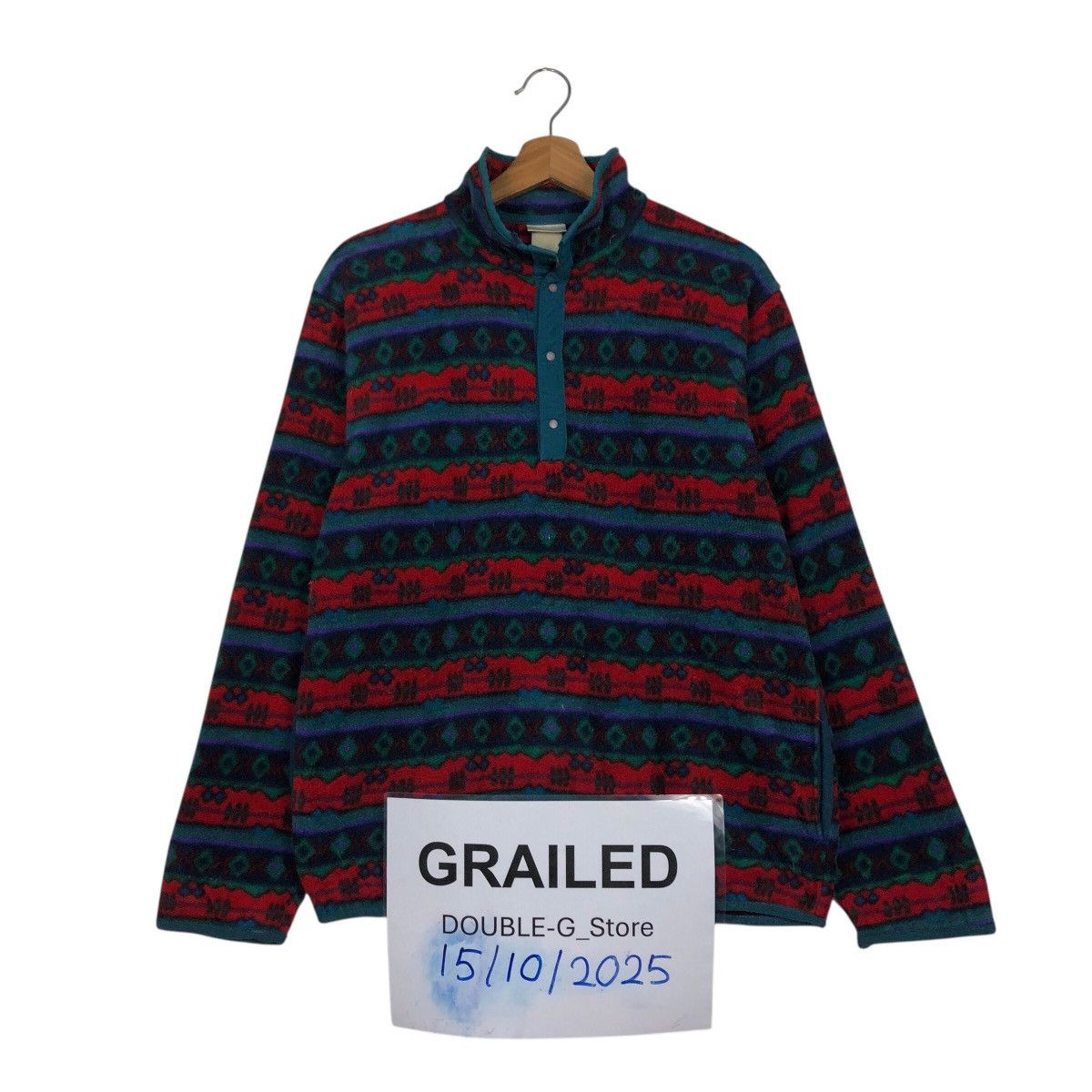 Japanese Brand 📌Vintage Fleece Jacket L.L.Bean Navajo Native Aztec Design Size US M / EU 48-50 / 2 - 1 Thumbnail