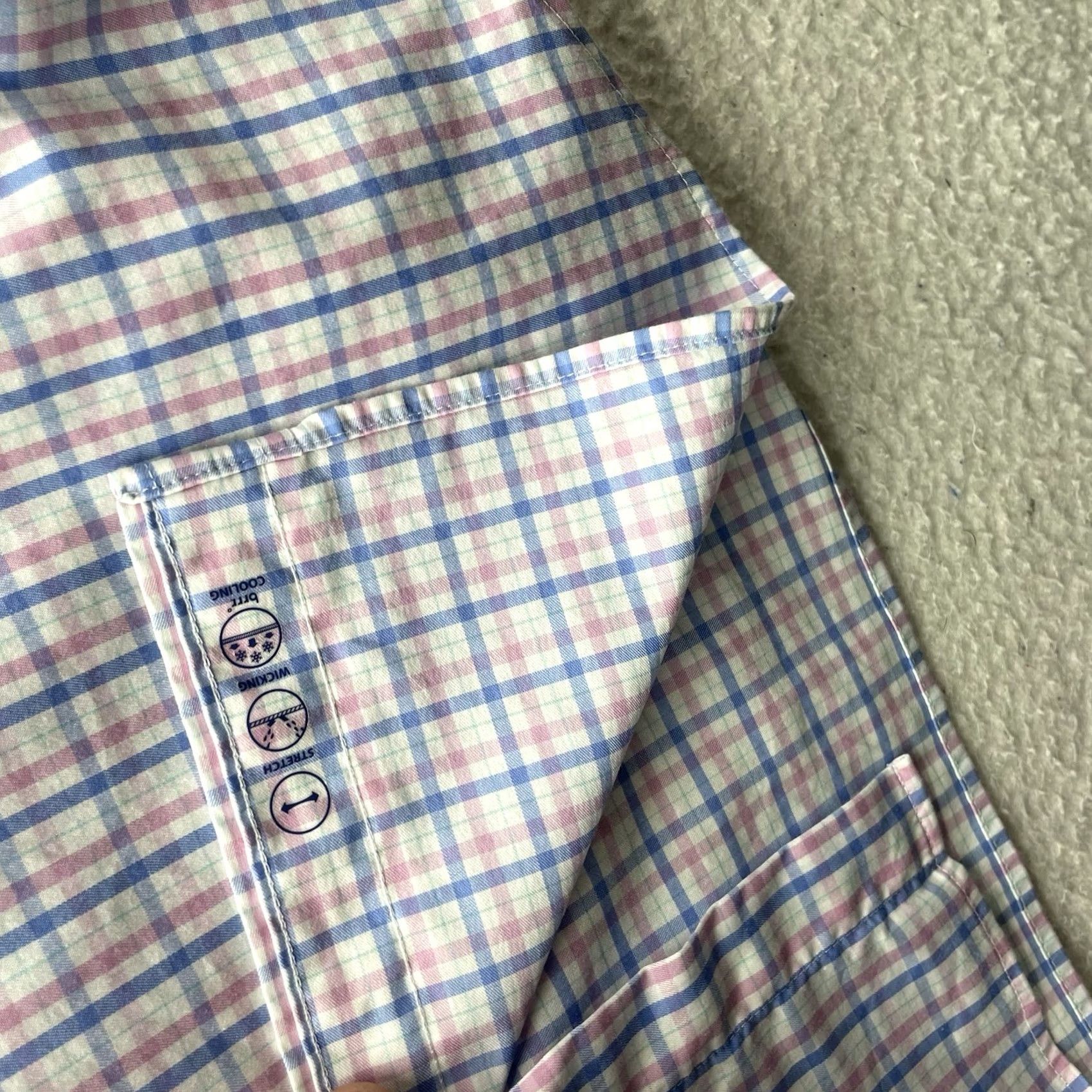Vineyard Vines Vineyard Vines OTG Shirt Mens Small On The Go Brr Pink Tattersall Performance Size US S / EU 44-46 / 1 - 6 Thumbnail
