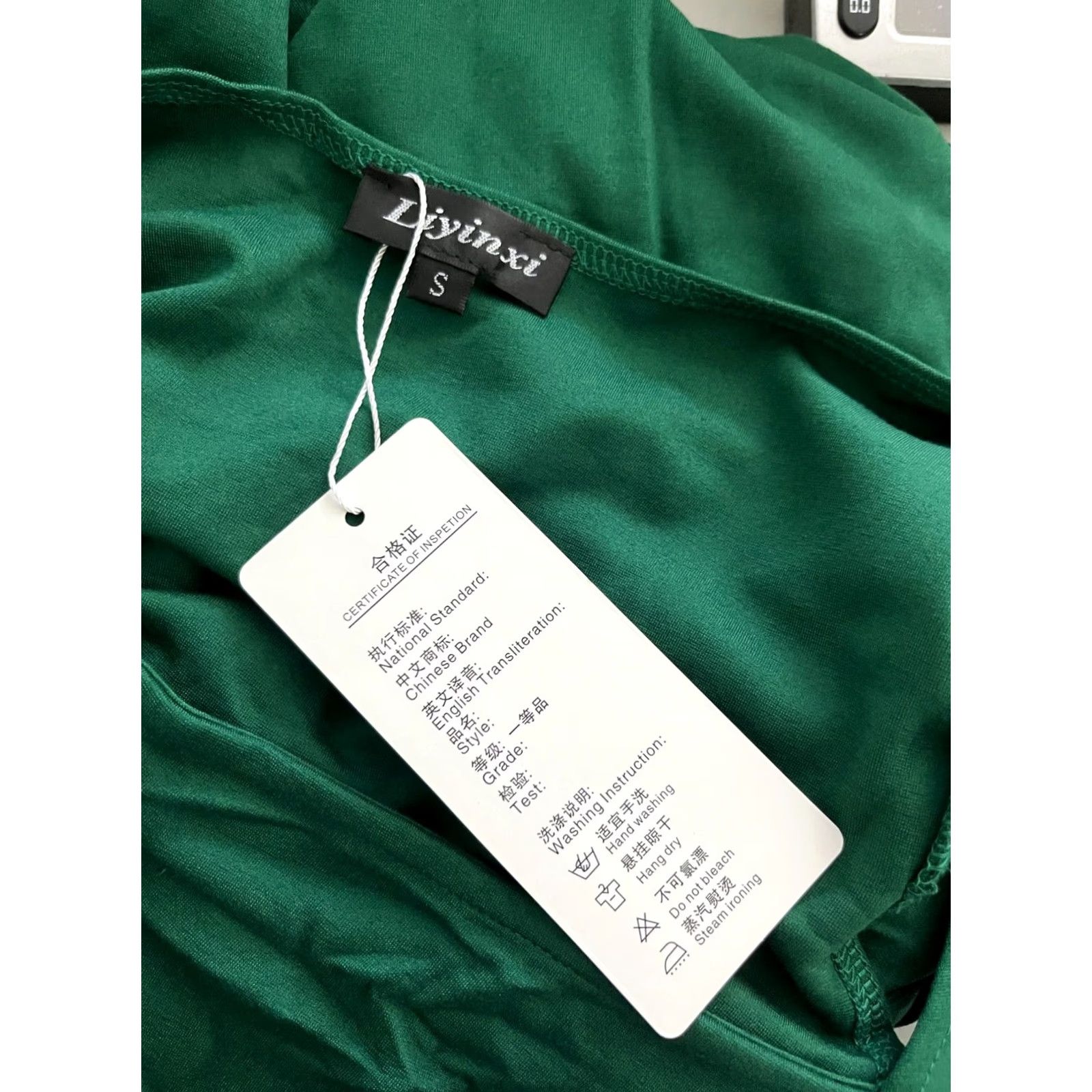 Vintage Liyinxi Sheath Dress S Green Casual Work Cocktail Party Knee Length Sleeveless Cowl Neck Pullover Stretch Faux Wrap Solid Women Dressy Size S / US 4 / IT 40 - 5 Thumbnail