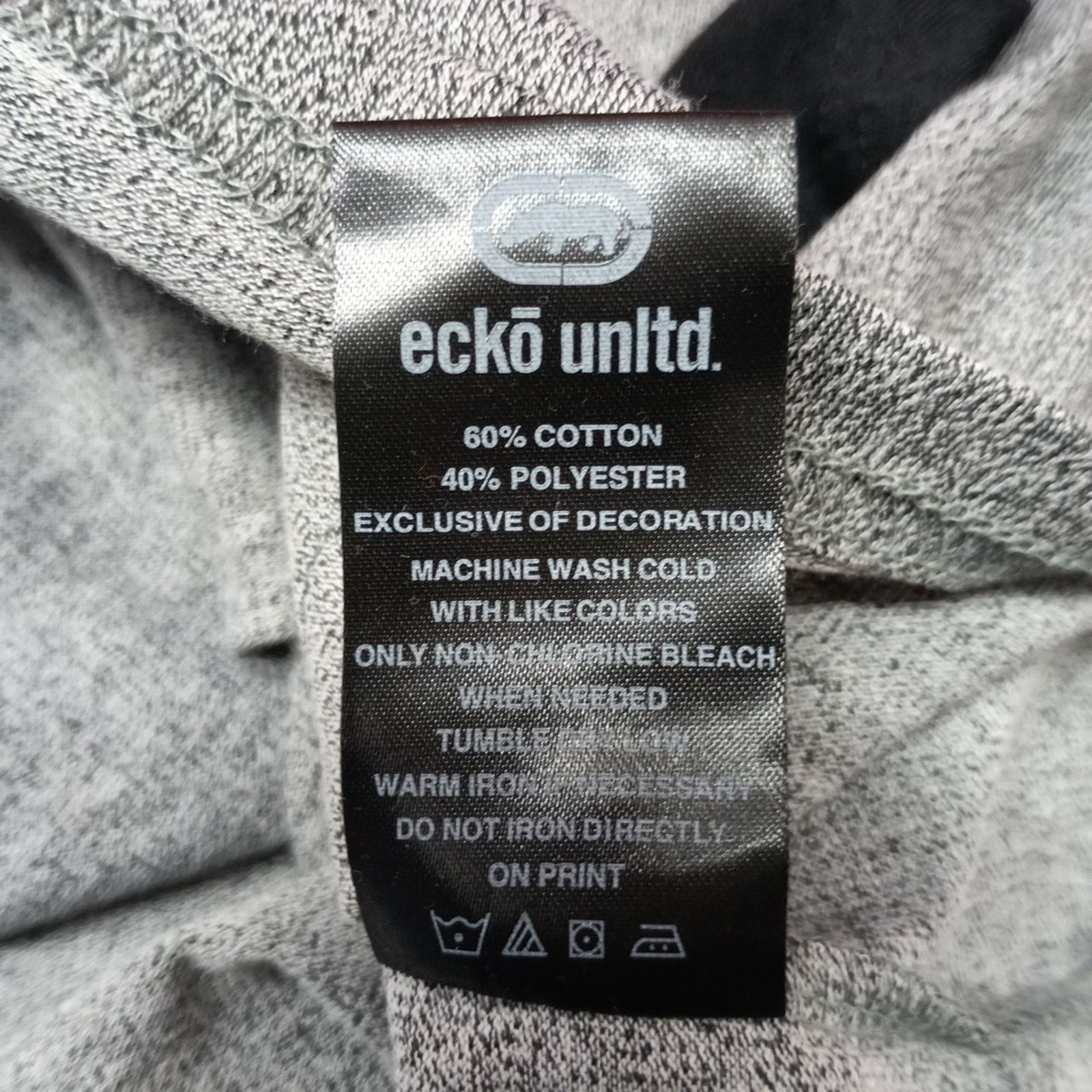 Marc Ecko Ecko Unltd Hoodie Men's M Gray Black Ecko Spellout Pouch Size US M / EU 48-50 / 2 - 7 Thumbnail