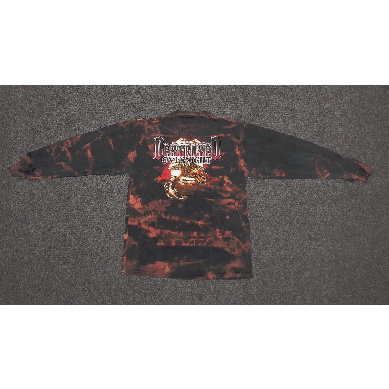 Vintage VTG Y2K USMC "Destroyed" Custom Bleach Fade L/S Tee Boxy M Size US M / EU 48-50 / 2 - 6 Thumbnail