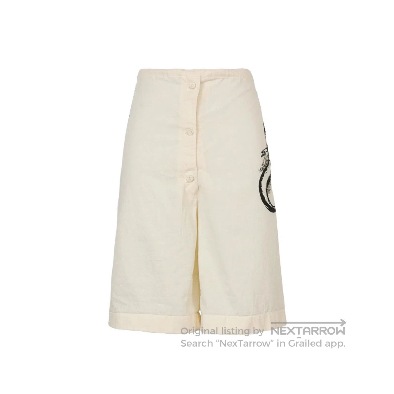 Prada Prada Logo Cotton Shorts in Cream . Size 39" - 1 Thumbnail
