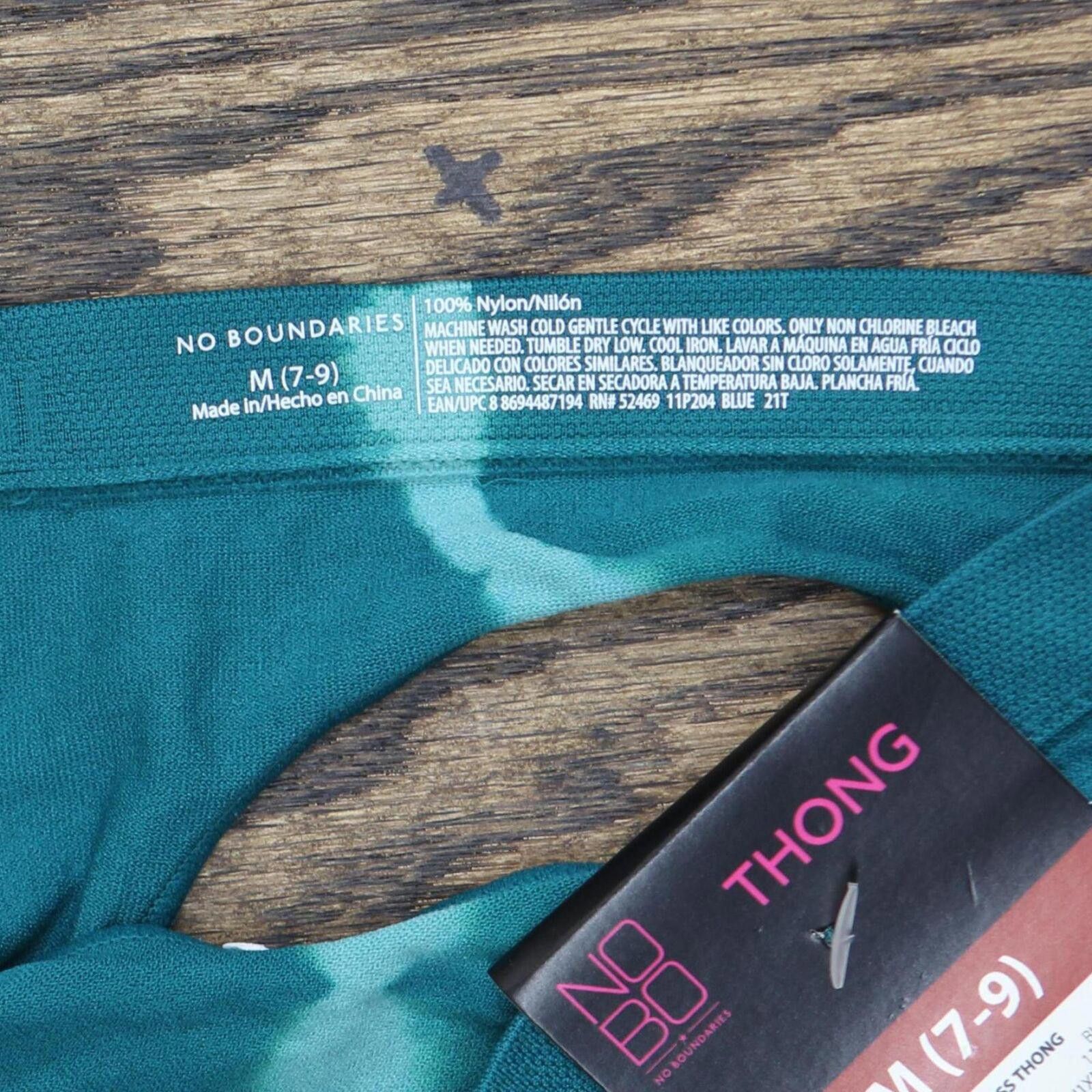 Designer NWT No Boundries Seamless Nylon Thong 16611b00060b8b Blue M Size ONE SIZE - 4 Thumbnail