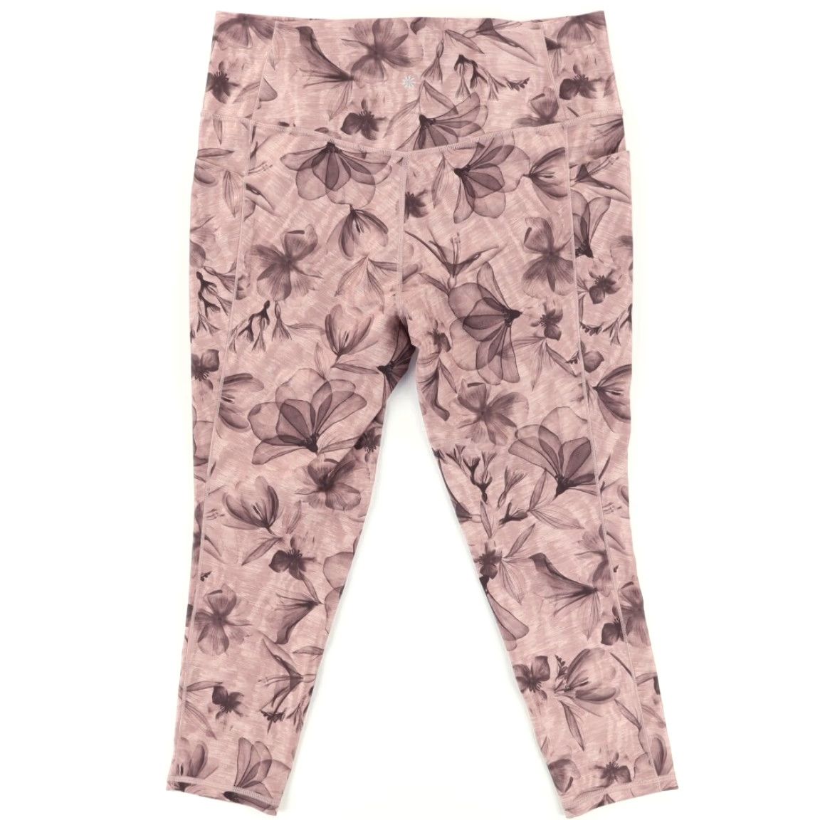 Athleta Athleta Leggings Pink Floral Women's XL Salutation Stash Pocket II 7/8 Nylon Woven Slim Fit Pants Adults Women Size 40" / US 18 - 4 Thumbnail