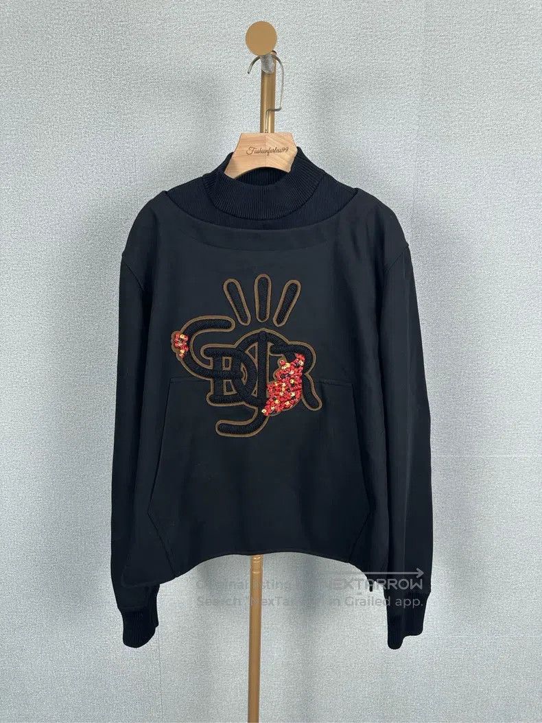 Dior Dior Black mid-collar embroidered sweatshirt Size US M / EU 48-50 / 2 - 1 Thumbnail