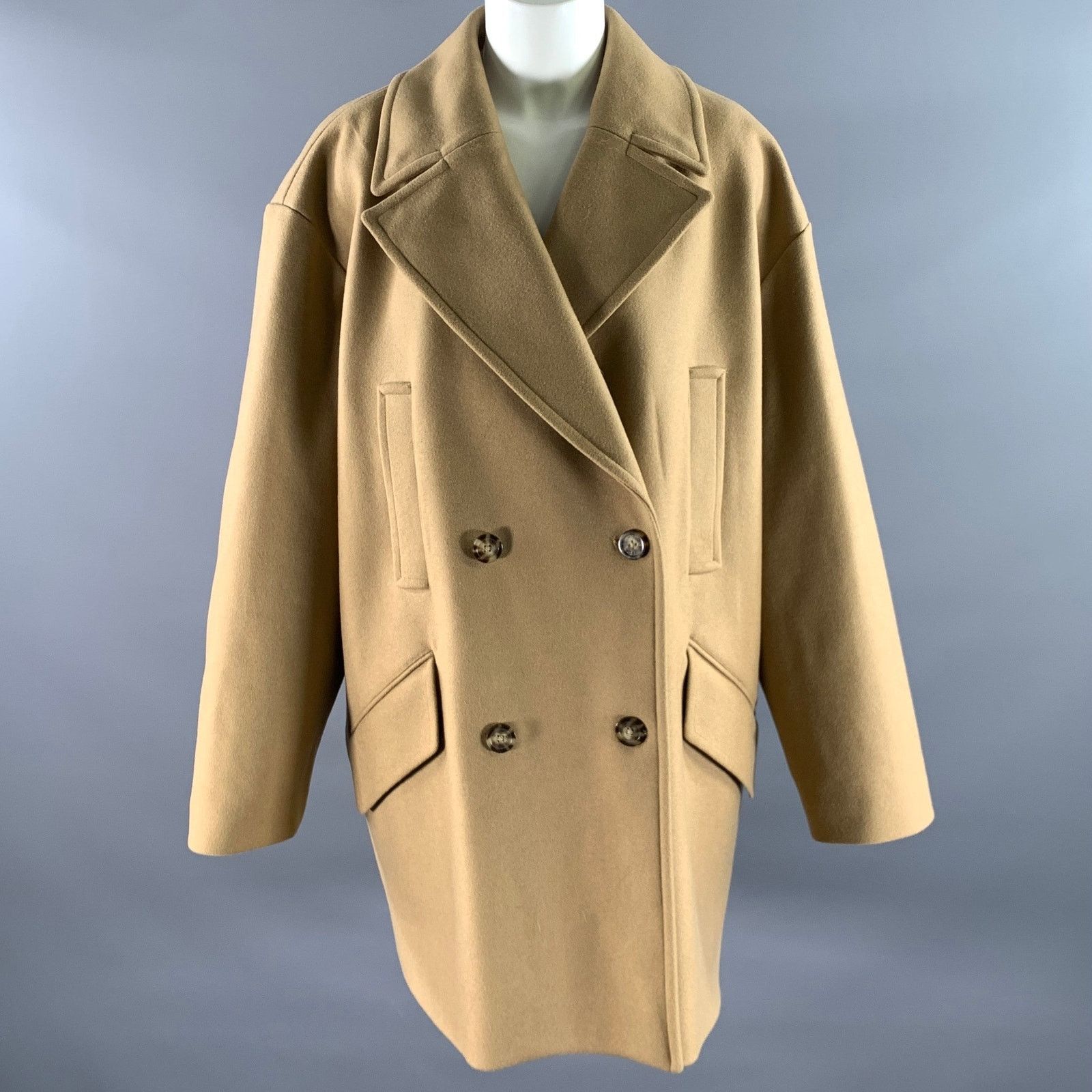 Michael Kors MICHAEL KORS XL Camel Wool Blend Fur Collar Double Coat Size XL / US 12-14 / IT 48-50 - 5 Thumbnail