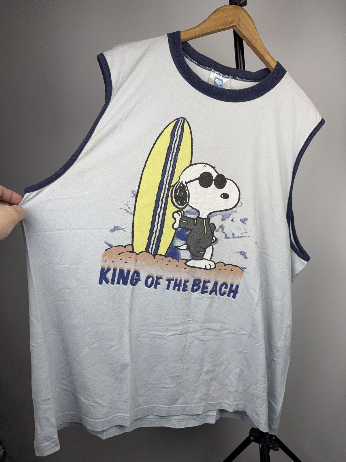 Peanuts 80s Peanuts Vintage Snoopy King Of The Beach Surf Sleeveless Size US XXL / EU 58 / 5 - 7 Thumbnail