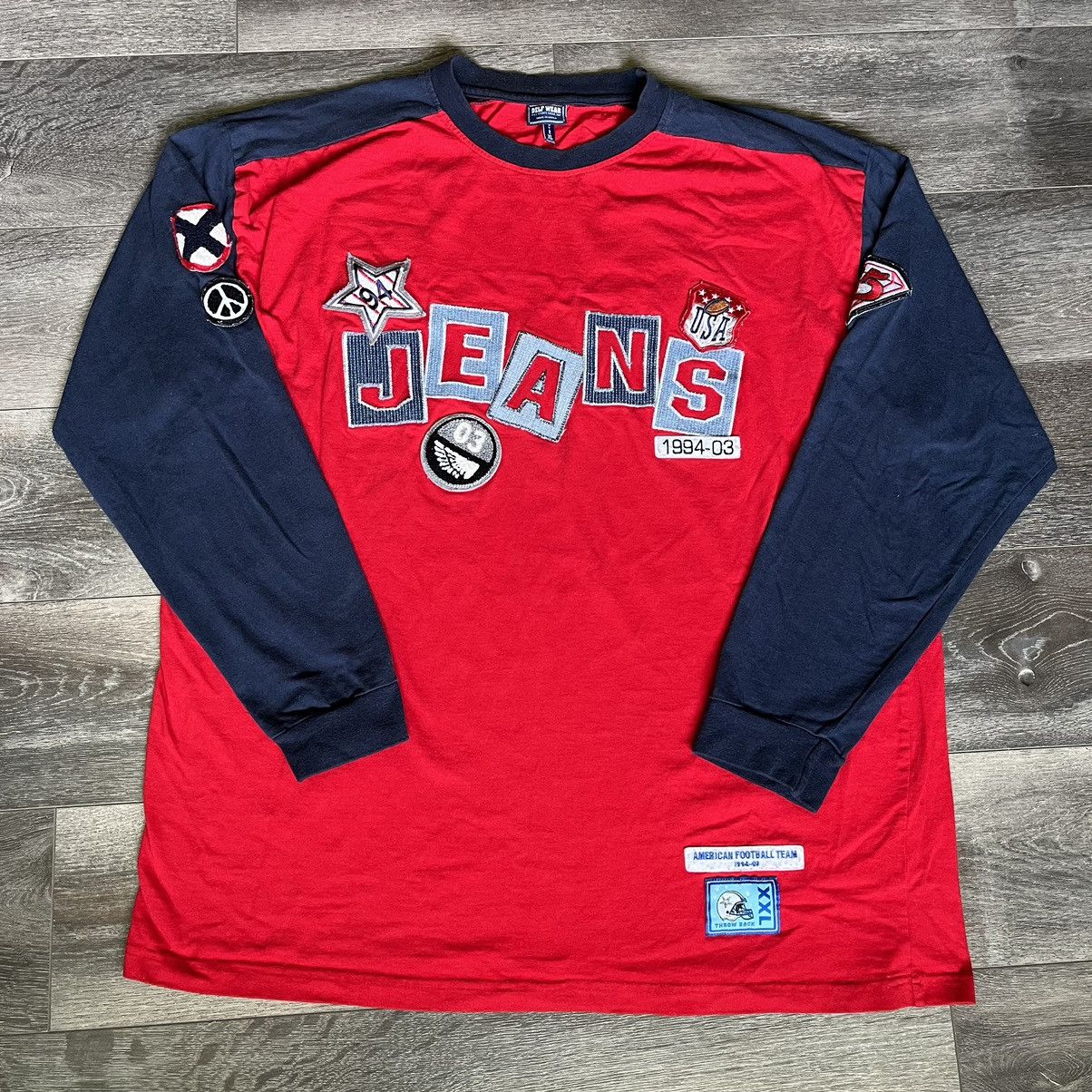 Vintage Vintage 2000s DELF Jeans Patch Football Logo Longsleeve Tee Size US XL / EU 56 / 4 - 1 Thumbnail