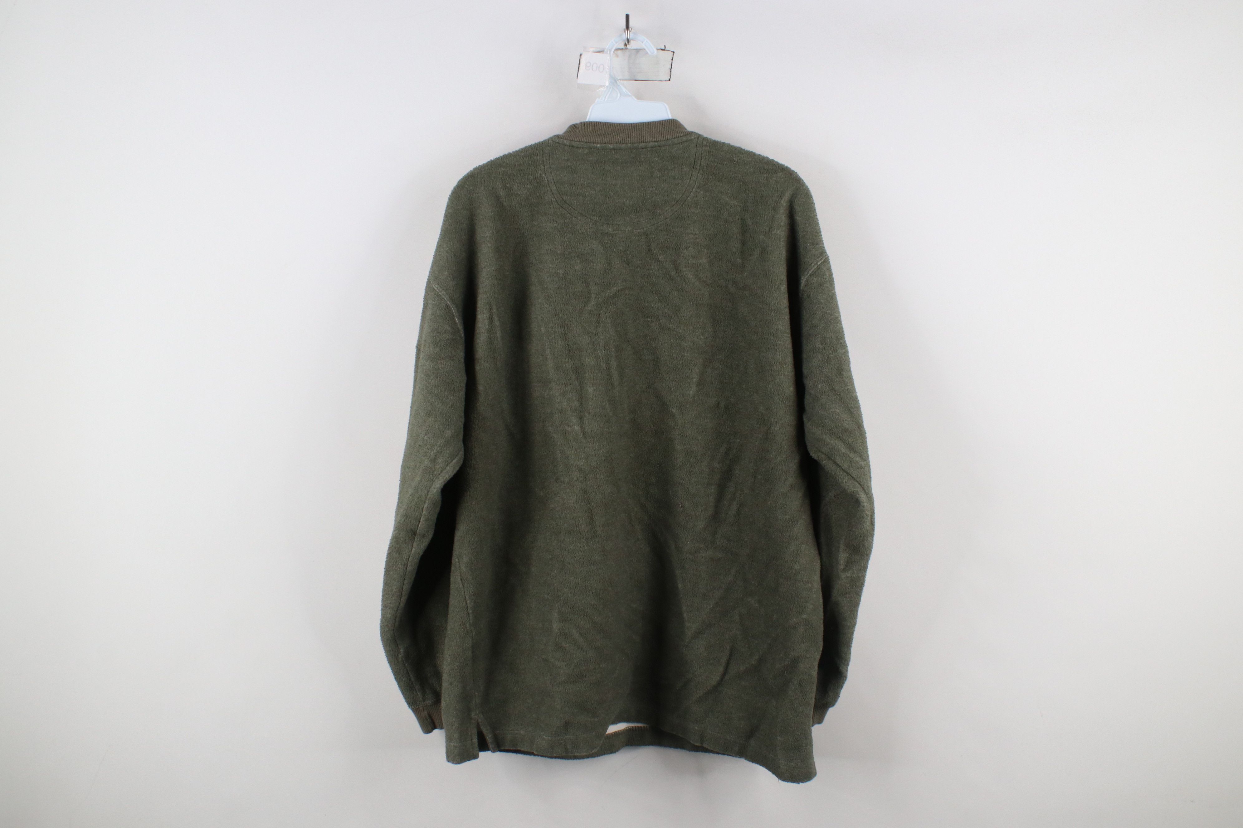 Big Dogs × Vintage Vintage 90s Big Dogs Spell Fleece Henley Sweatshirt Green Size US S / EU 44-46 / 1 - 9 Thumbnail