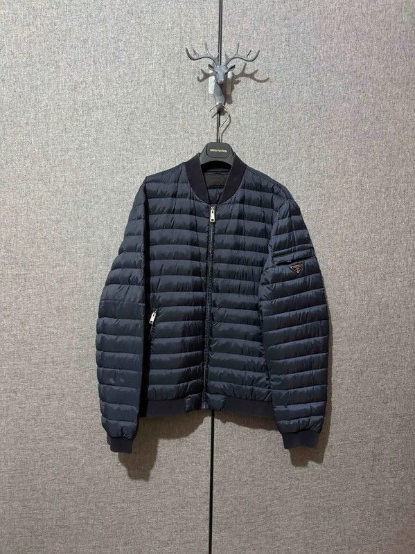Prada Prada Men's Navy Quilted Down Jacket Size US M / EU 48-50 / 2 - 1 Thumbnail