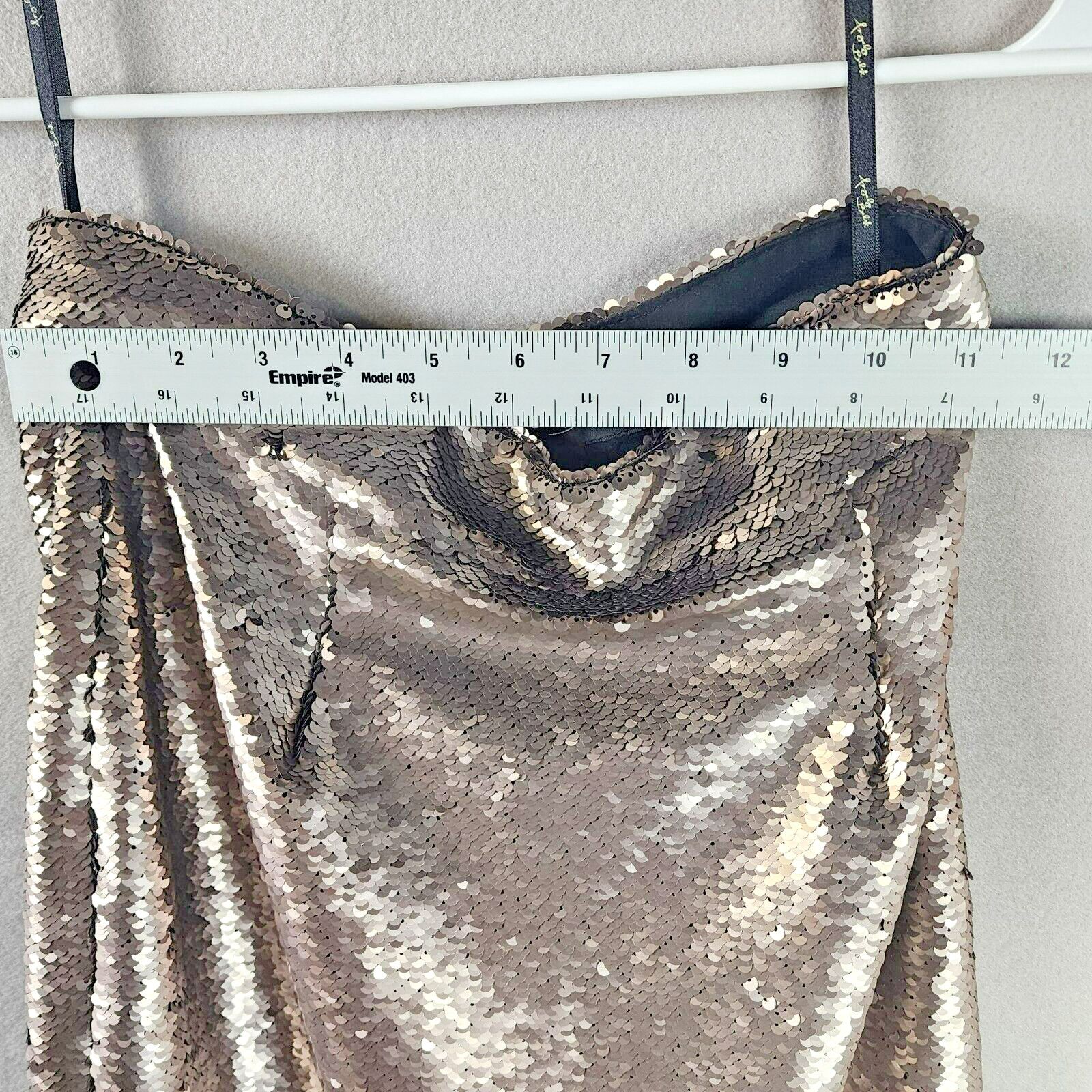 Vintage Angelys Balek Sequin Skirt Pewter Size 4 Size 27" / US 4 / IT 40 - 3 Thumbnail