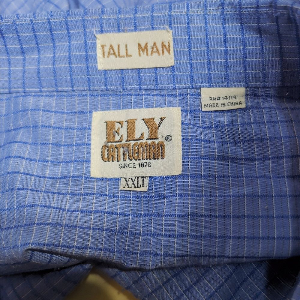 Vintage Ely Cattleman Tall Man Sz XXLT Men's Blue Checkered Western Size US XXL / EU 58 / 5 - 3 Thumbnail