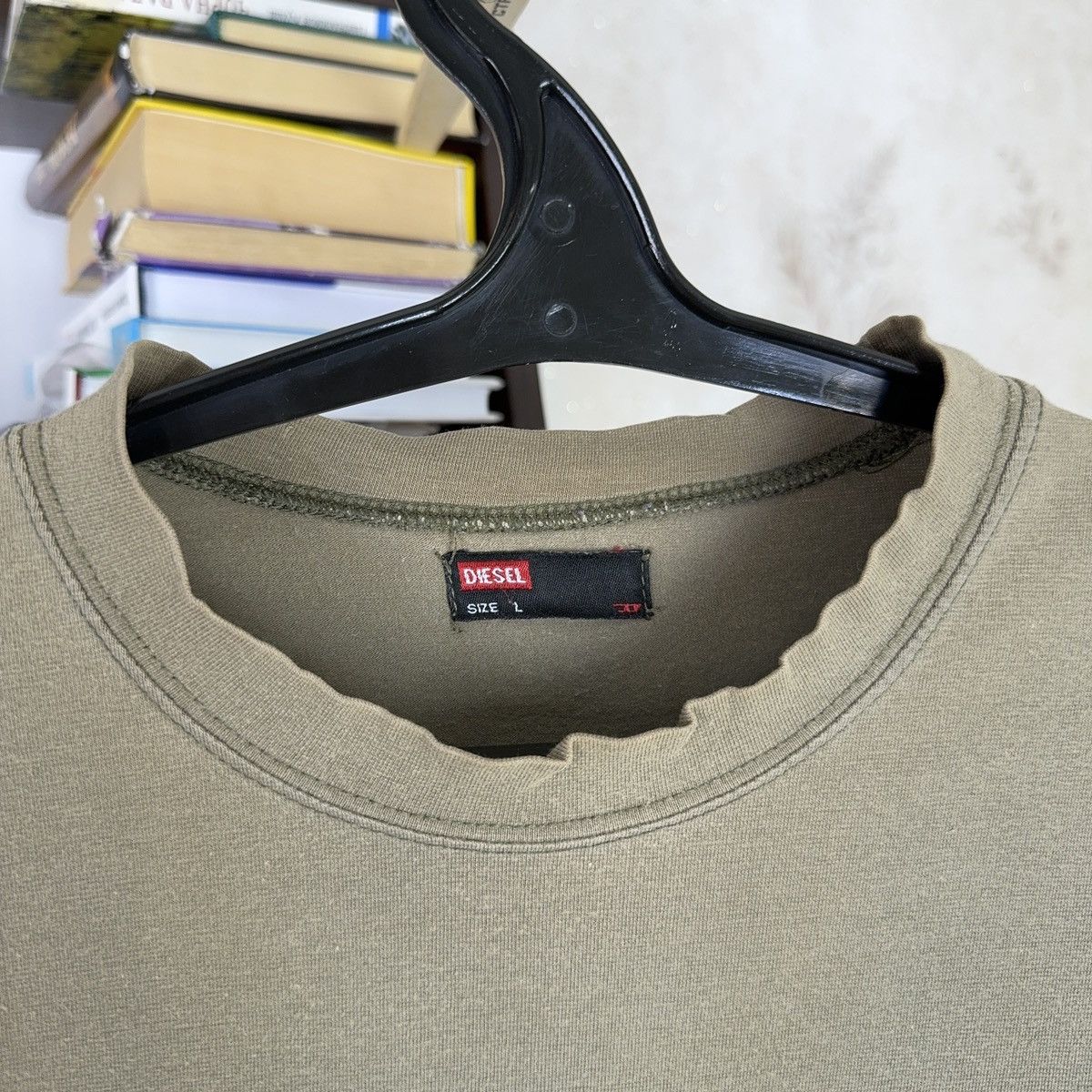Diesel Vintage Diesel Longsleeve Archive Centre Khaki Avant Garde Size US L / EU 52-54 / 3 - 10 Thumbnail