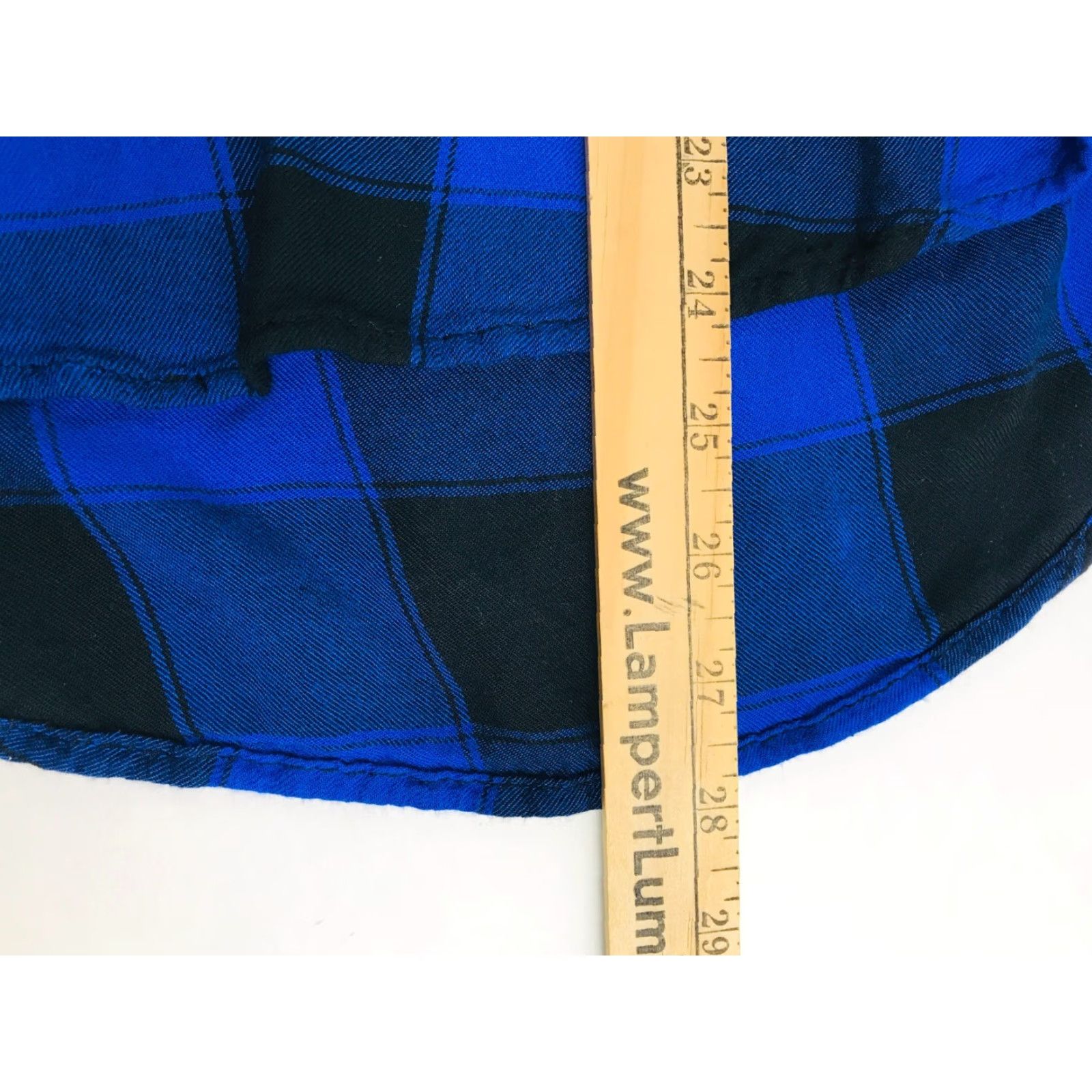 Express Express Blouse Women's Size S Blue Black Plaid Long Sleeve Lace-Up V-Neck Flaps Size S / US 4 / IT 40 - 5 Thumbnail