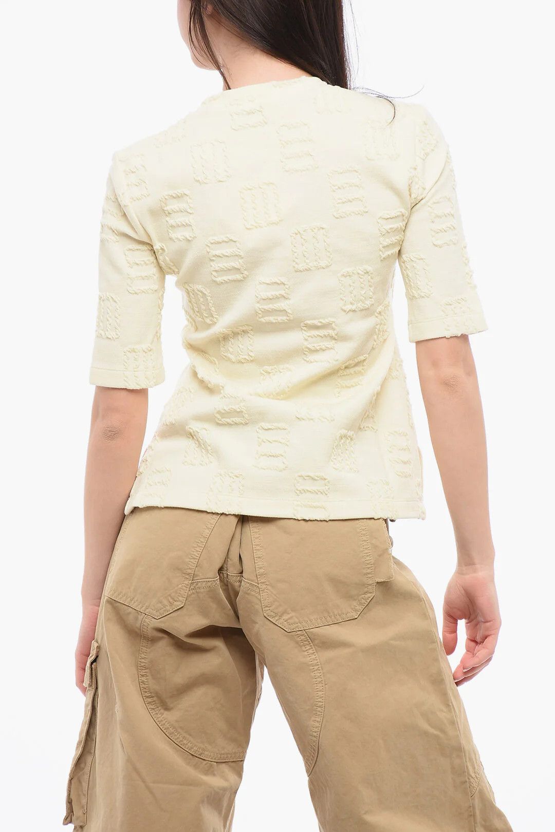 Ambush Design og1mm0426 Crewneck T-Shirt in Beige Size S / US 4 / IT 40 - 2 Thumbnail
