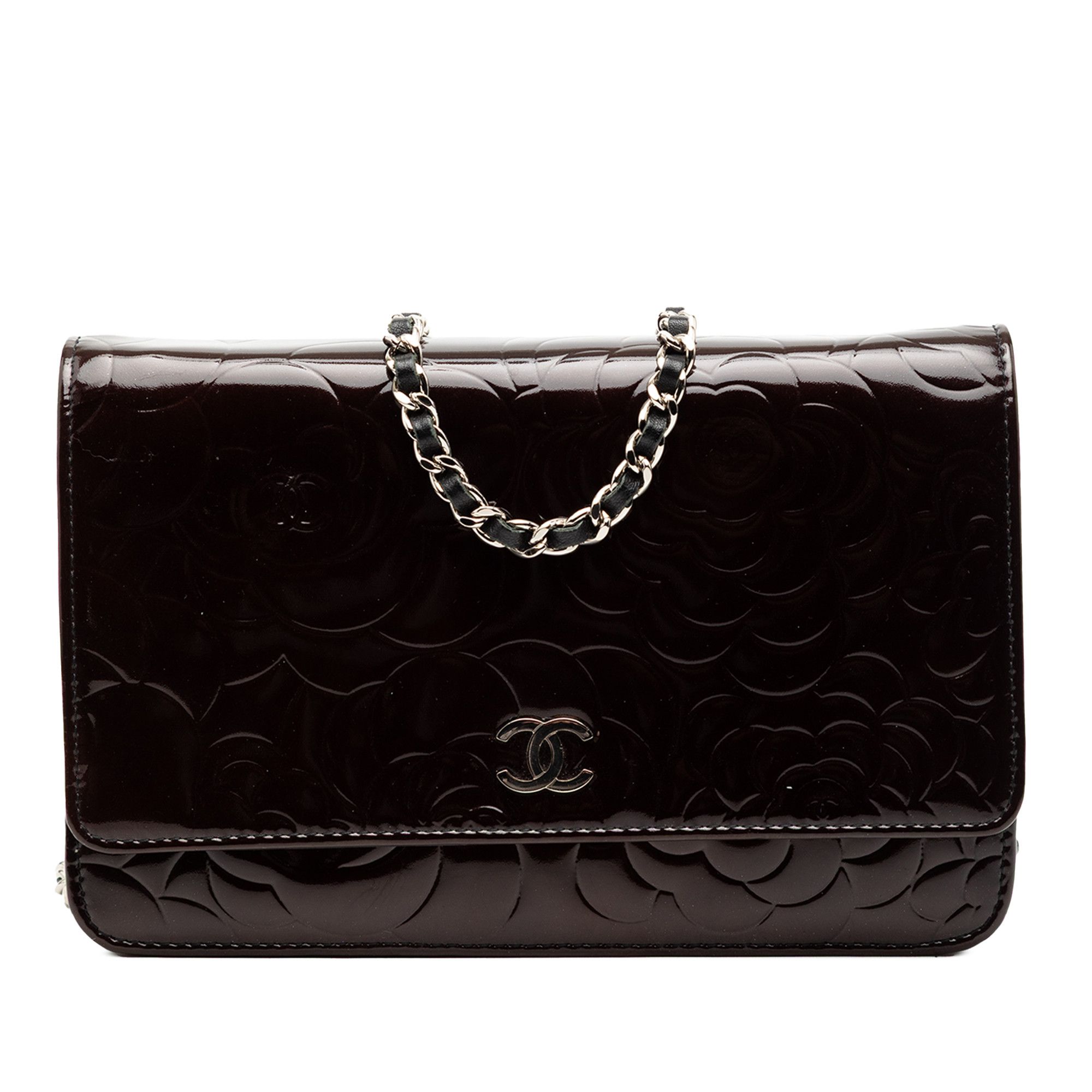 Chanel Chanel CC Embossed Patent Camellia Wallet On Chain Size ONE SIZE - 1 Thumbnail
