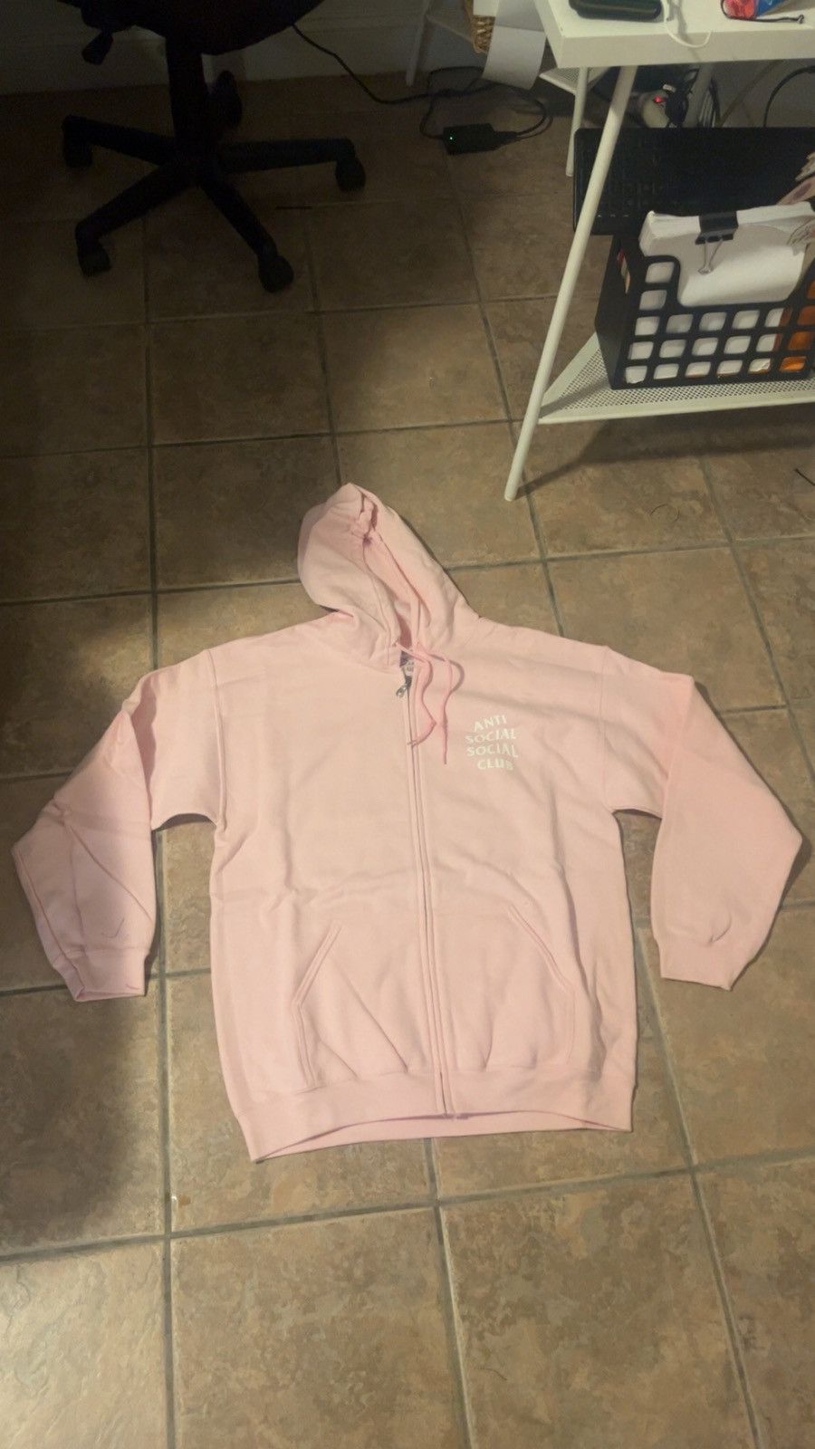 Anti Social club pink hoodie Sz Large NWOT