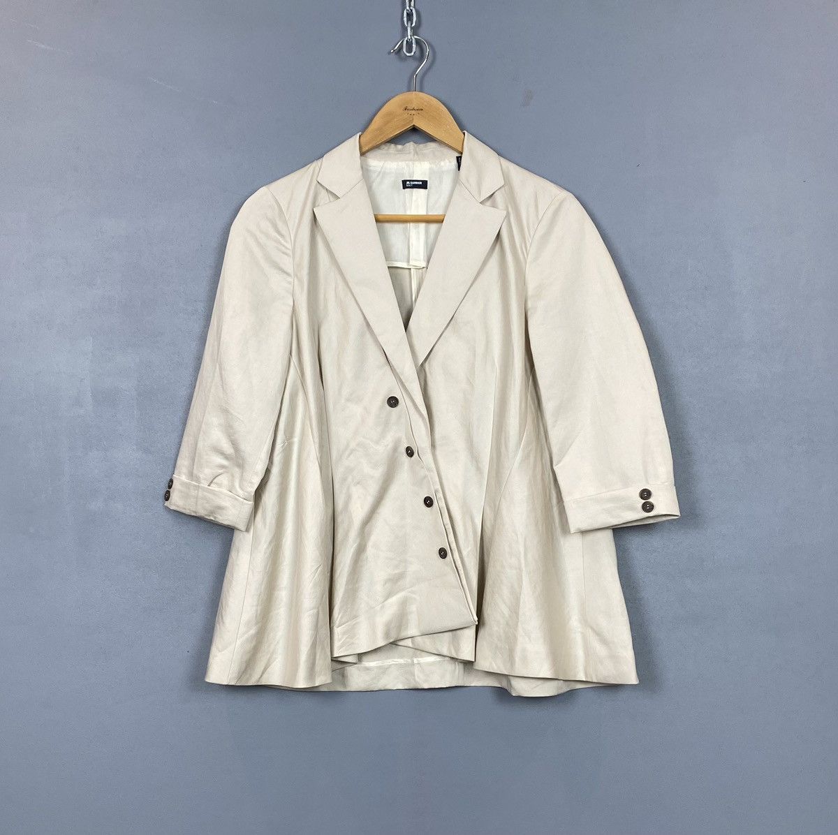 image of Jil Sander Navy Women’S Blazer Suit Jacket Size 42 Authentic in Beige, Women's