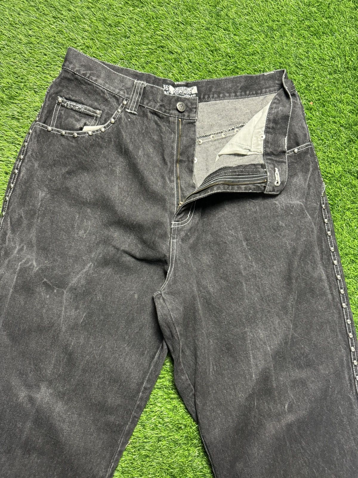JNCO RAW BLUE - side stud baggy jeans Size US 33 - 9 Thumbnail
